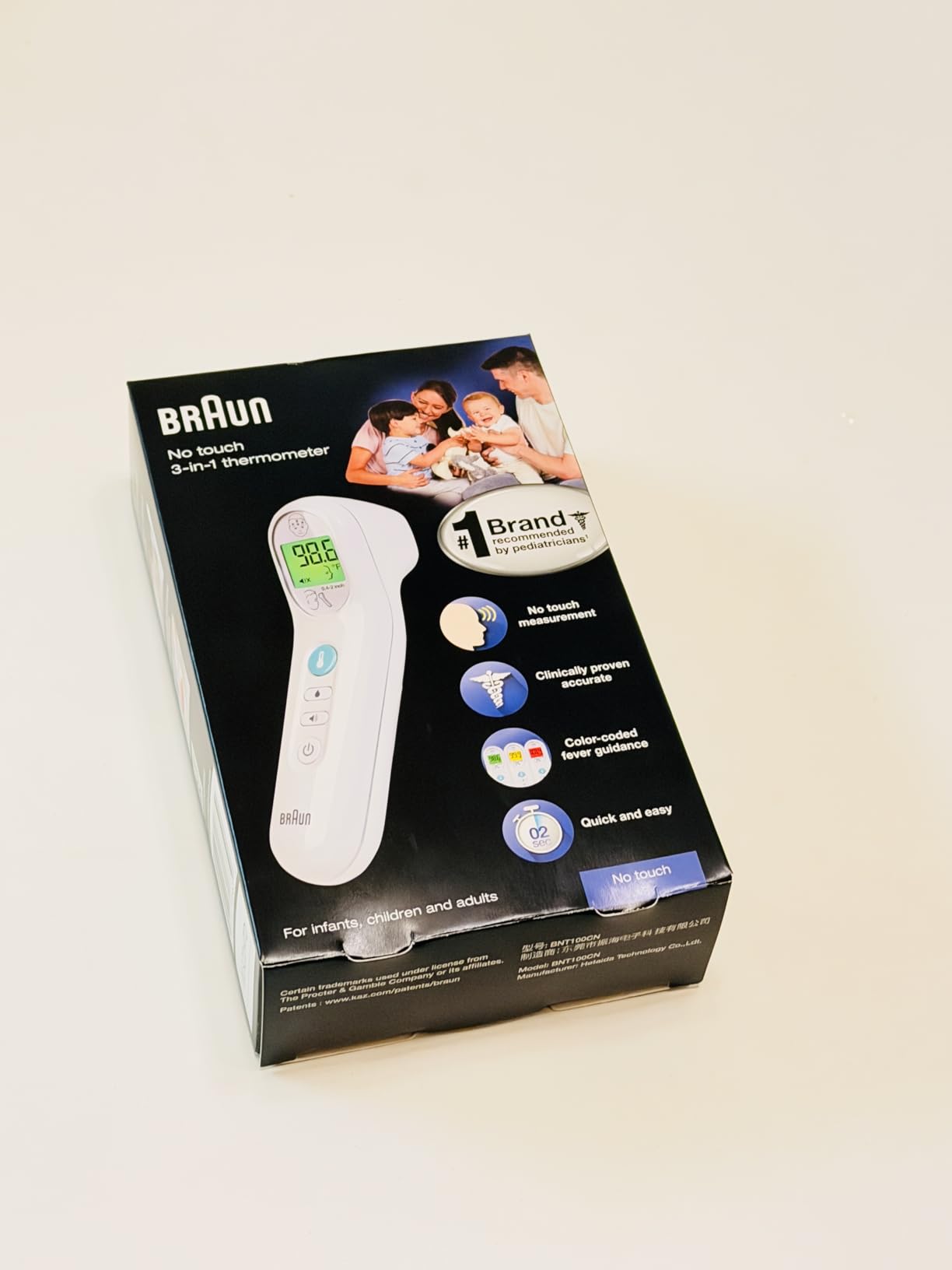 Braun No Touch 3-in-1 Thermometer for Adults, Kids & Babies, Measures Forehead, Liquid and Food Temps, Professional Accuracy & Color Coded Fever Guidance customer photo 1