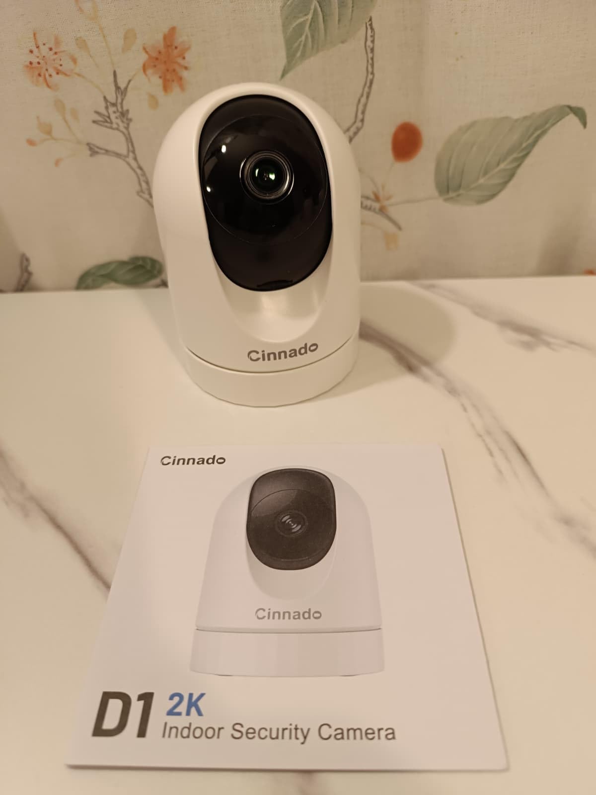 Cinnado Security Camera Indoor-2K 360° WiFi Cameras for Home Security，Pet/Dog/Baby Camera with Phone app, 2-Way Audio, Night Vision, 24/7 SD Card Storage, Works with Alexa & Google Home (2.4Ghz)-D1 customer photo 1