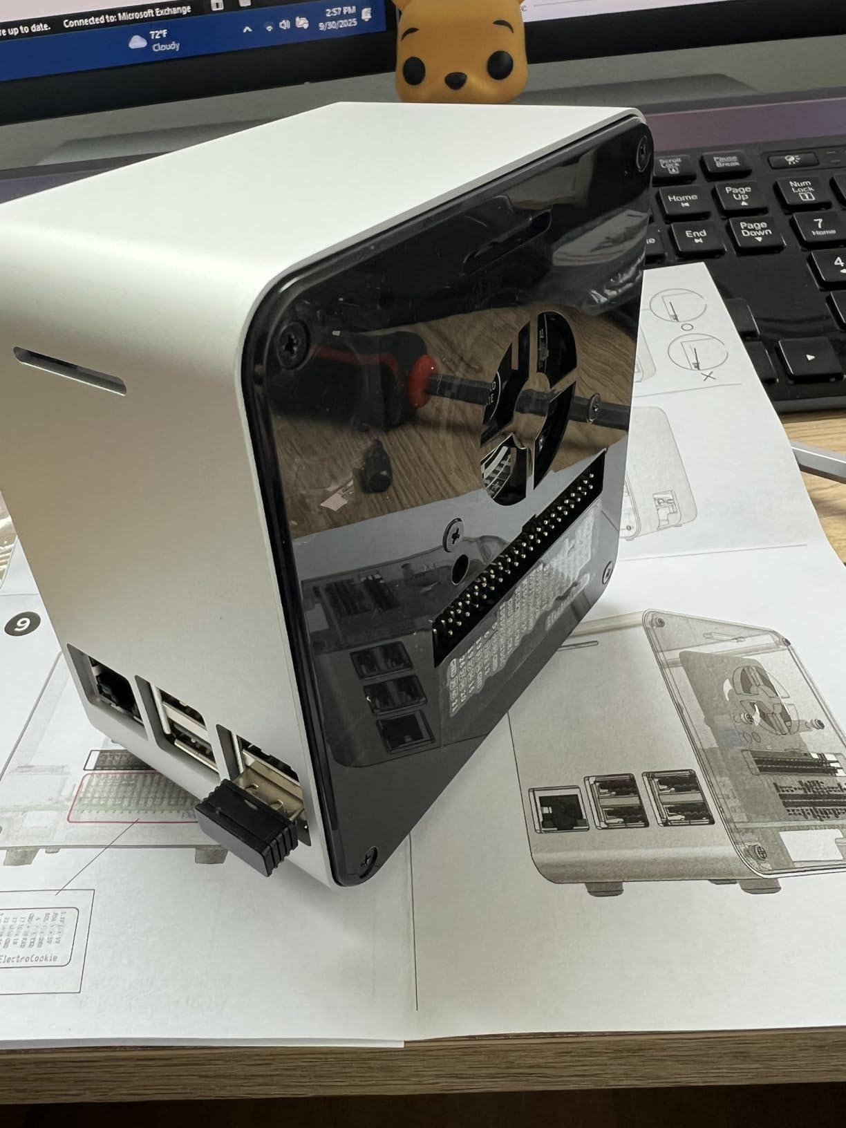 ElectroCookie Raspberry Pi 3 Case, Aluminum Mini Tower Case with Cooling Fan and Color Changing Ambient Light (Silver & Dark Gray) customer photo 1