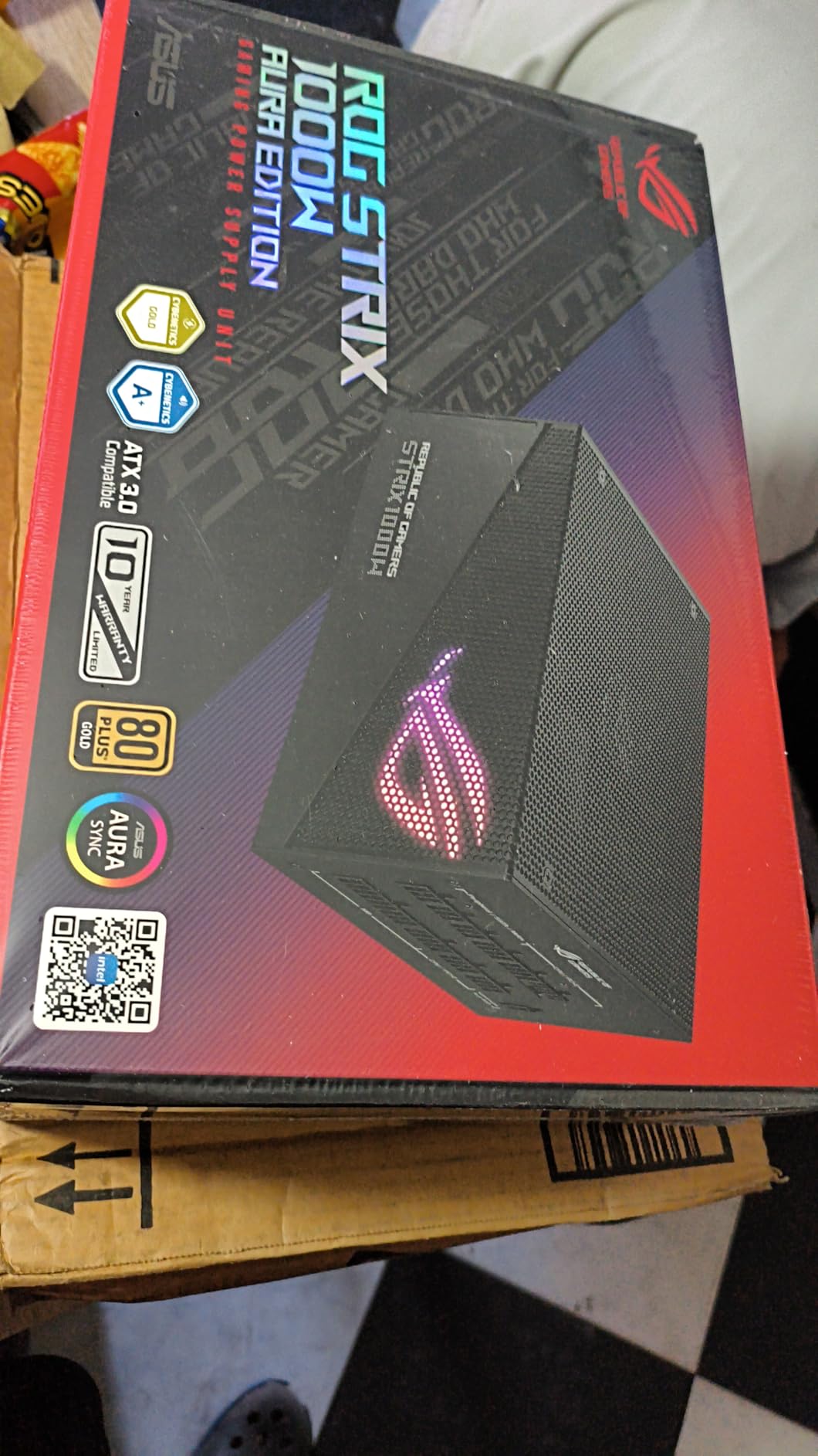 ASUS ROG Strix 1000W Gold Aura Edition (Fully Modular Power Supply, 80+ Gold Certified, ATX 3.0, Cybenetics Lambda A+ Certification, PCIe Gen 5.0 Ready, Axial-tech Fan, Aura Sync, 10-Year Warranty) customer photo 1