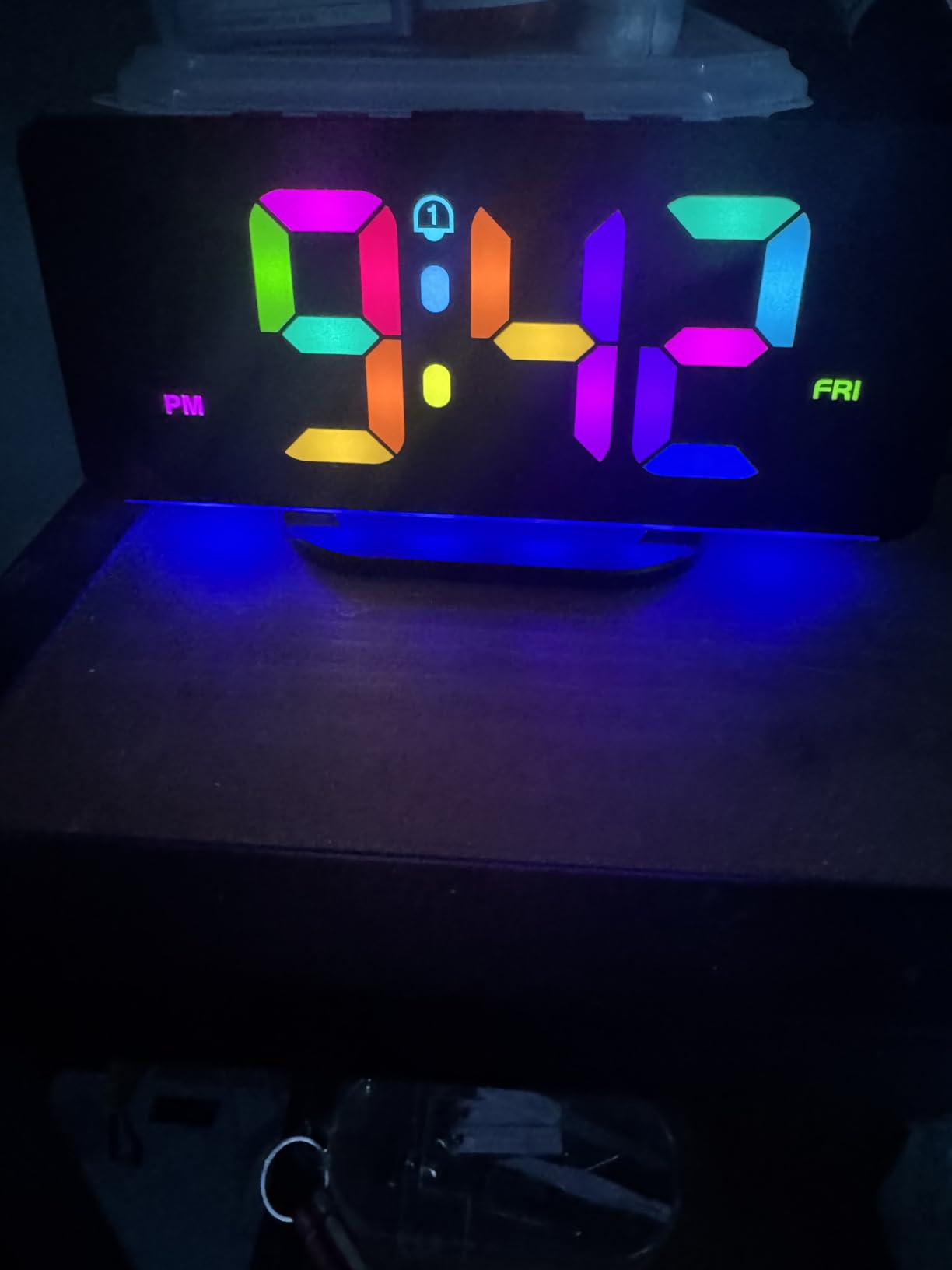 Digital Alarm Clock, Large LED Digital Clock for Bedrooms with 10 Color Changing Night Light, Adjustable Brightness, USB Charging Port, Bedside and Desk Clock for Living Room Office Decor customer photo 2