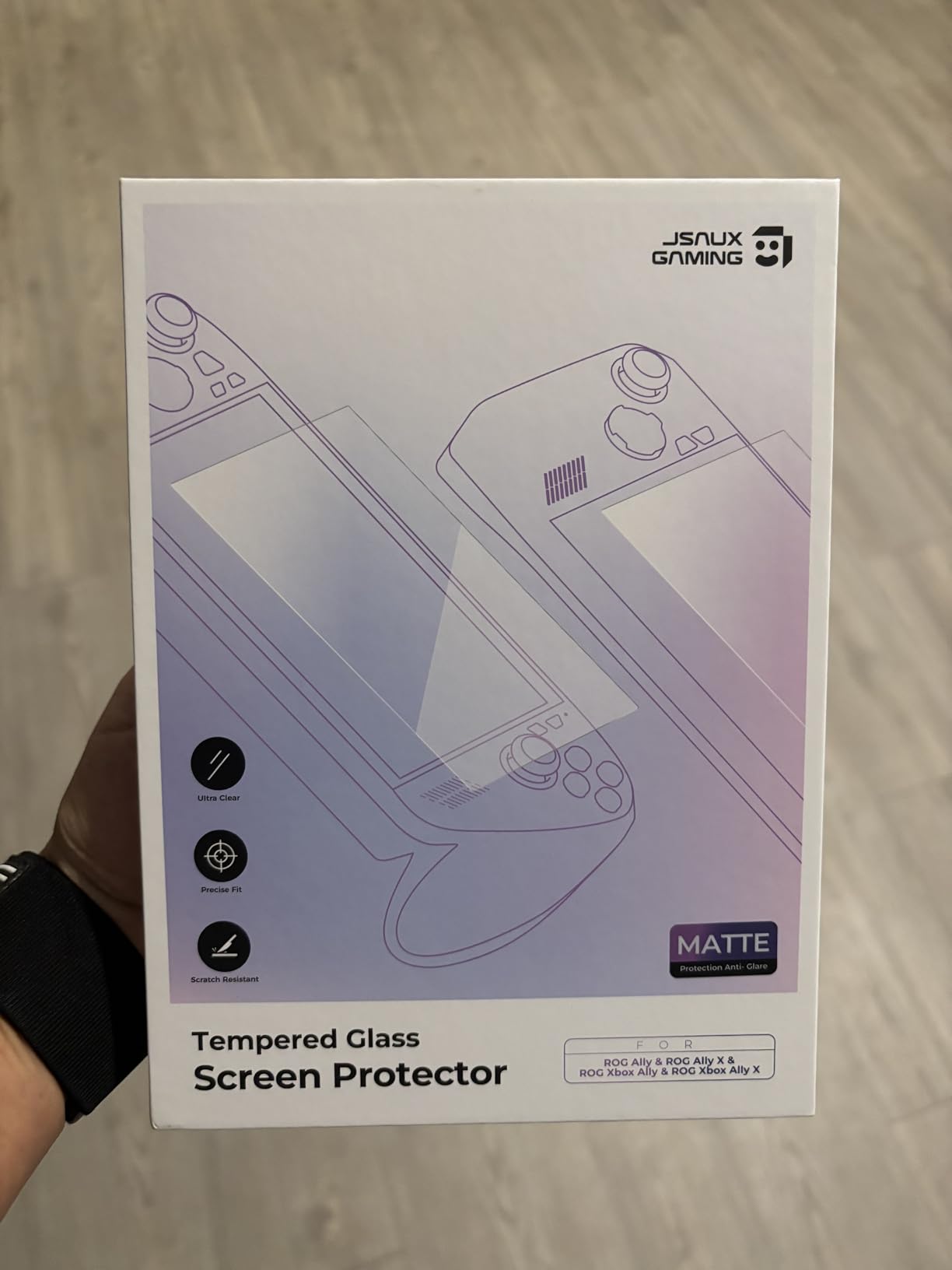 JSAUX Anti-Glare Screen Protector for ROG Xbox Ally/ROG Xbox Ally X (2025) / ROG Ally 2-Pack, Matte 9H Hardness Tempered Glass with Guide Frame customer photo 2