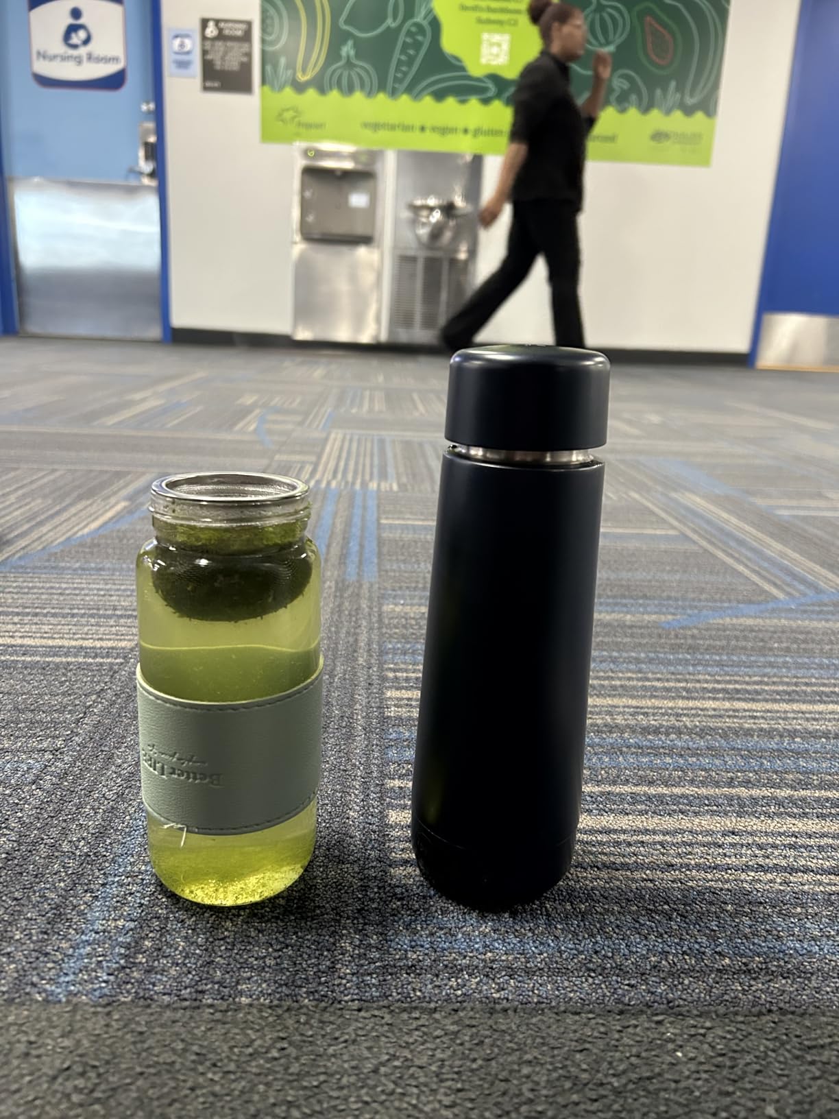 Glass Tea Bottle 16 oz Drinking Bottle with Non-Slip Holster, and Stainless Tea Infuser,Leak Proof Lid,Portable Glass Water Bottle for School, Office, Car & Home,as a gift, etc (Green) customer photo 2