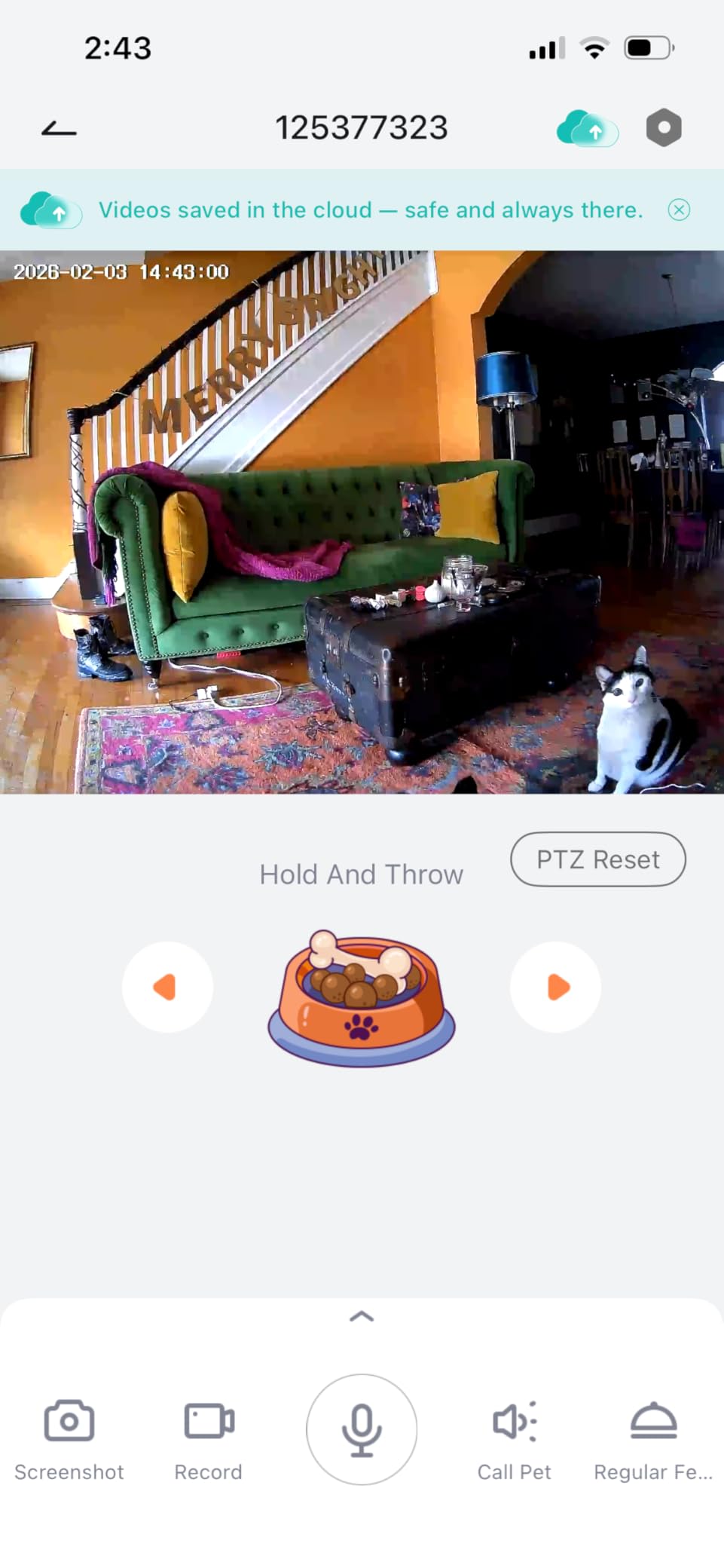 2K Pet Camera Treat Dispenser, 360°View Dog Camera with Phone App, 5G&2.4G WiFi 2-Way Talk Pet Cam Indoor for Cats Remote Treat Tossing, Motion Alerts, Auto Tracking customer photo 1