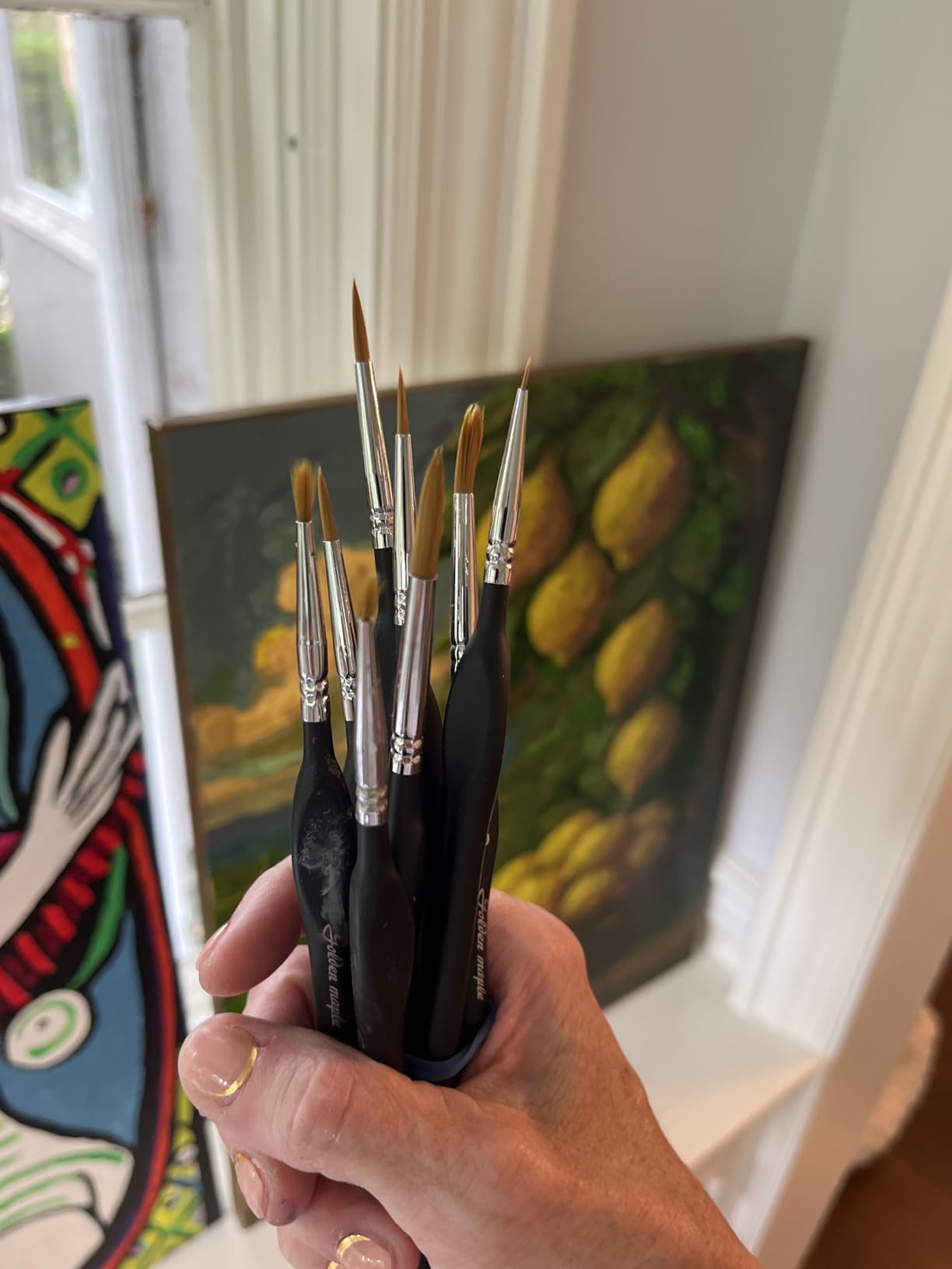 Golden Maple Miniature Paint Brushes Drybrush-10pcs Micro Detail Paint Brush Set, Small Fine Detail Brushes for Acrylic, Watercolors & Paint by Number, Figurine customer photo 2