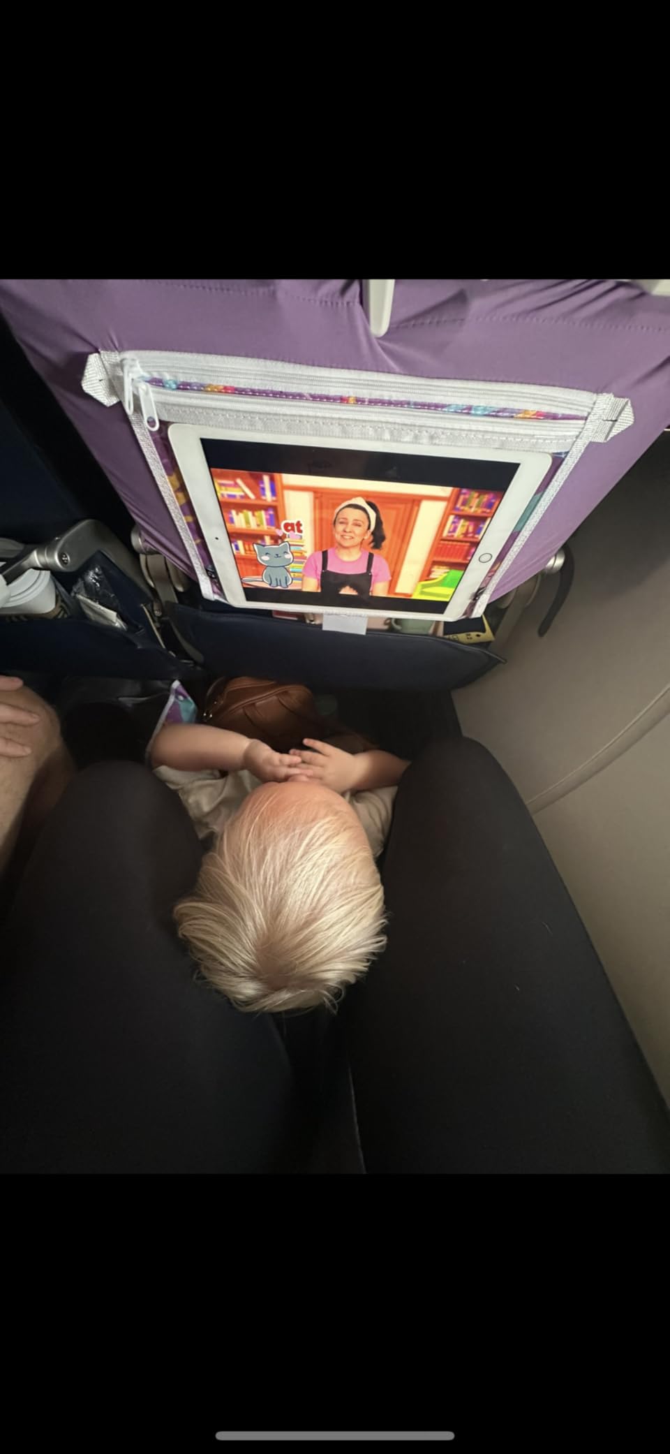 Lusso Gear Airplane Tray Table Cover - Organize Kids Travel Essentials - Snack & Toy Pockets for Airplane Toys for Toddlers 1-3 - Foldable Tablet Stand for Travel Toddler Essentials - Plane Pattern customer photo 1