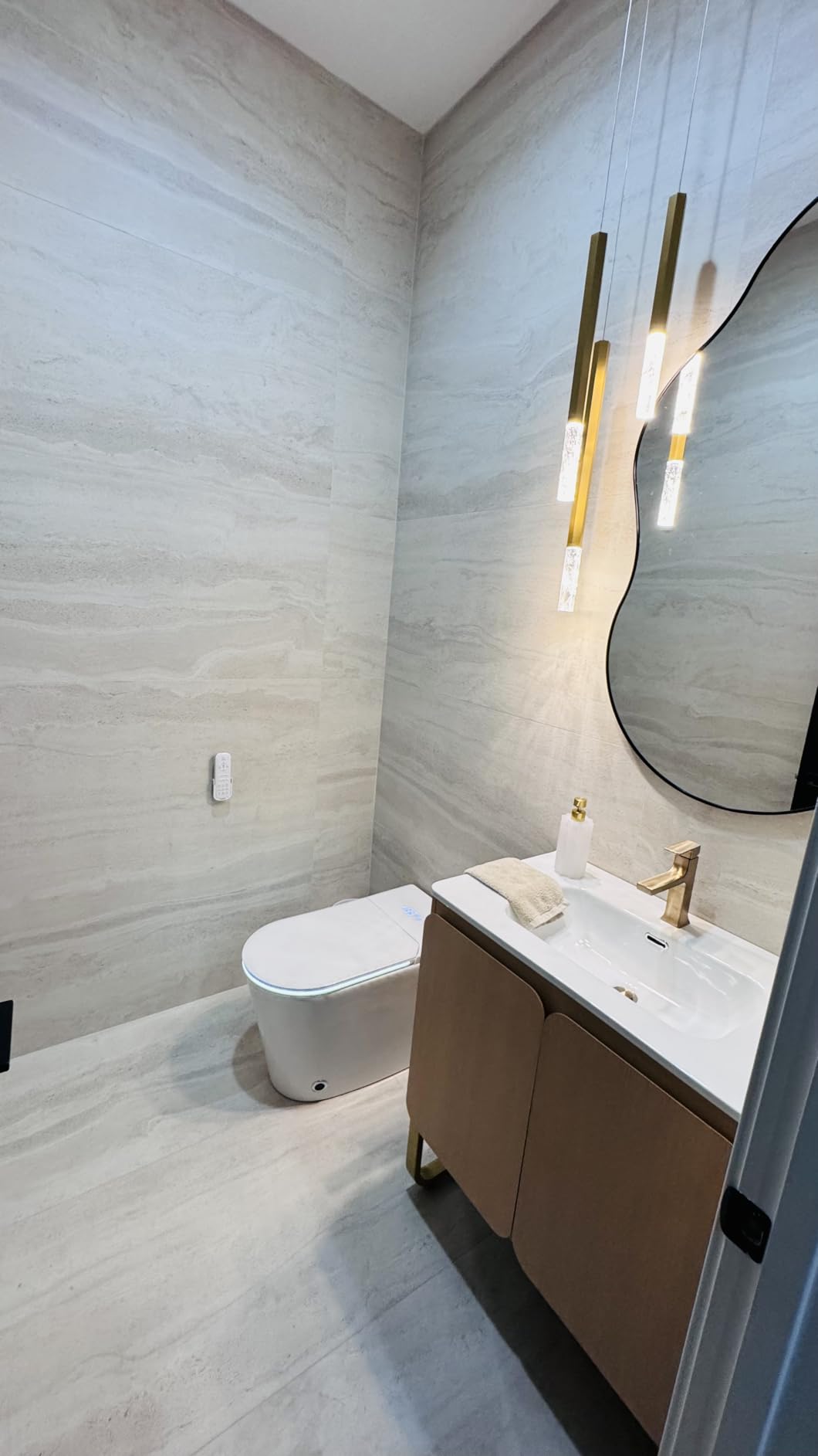 Smart Toilet with Warm Water Sprayer and Dryer, One Piece Bidet Toilet with Auto Dual Flush Foot Sensor Operation, Heated Seat Smart with Built In Fahrenheit LED Display customer photo 2