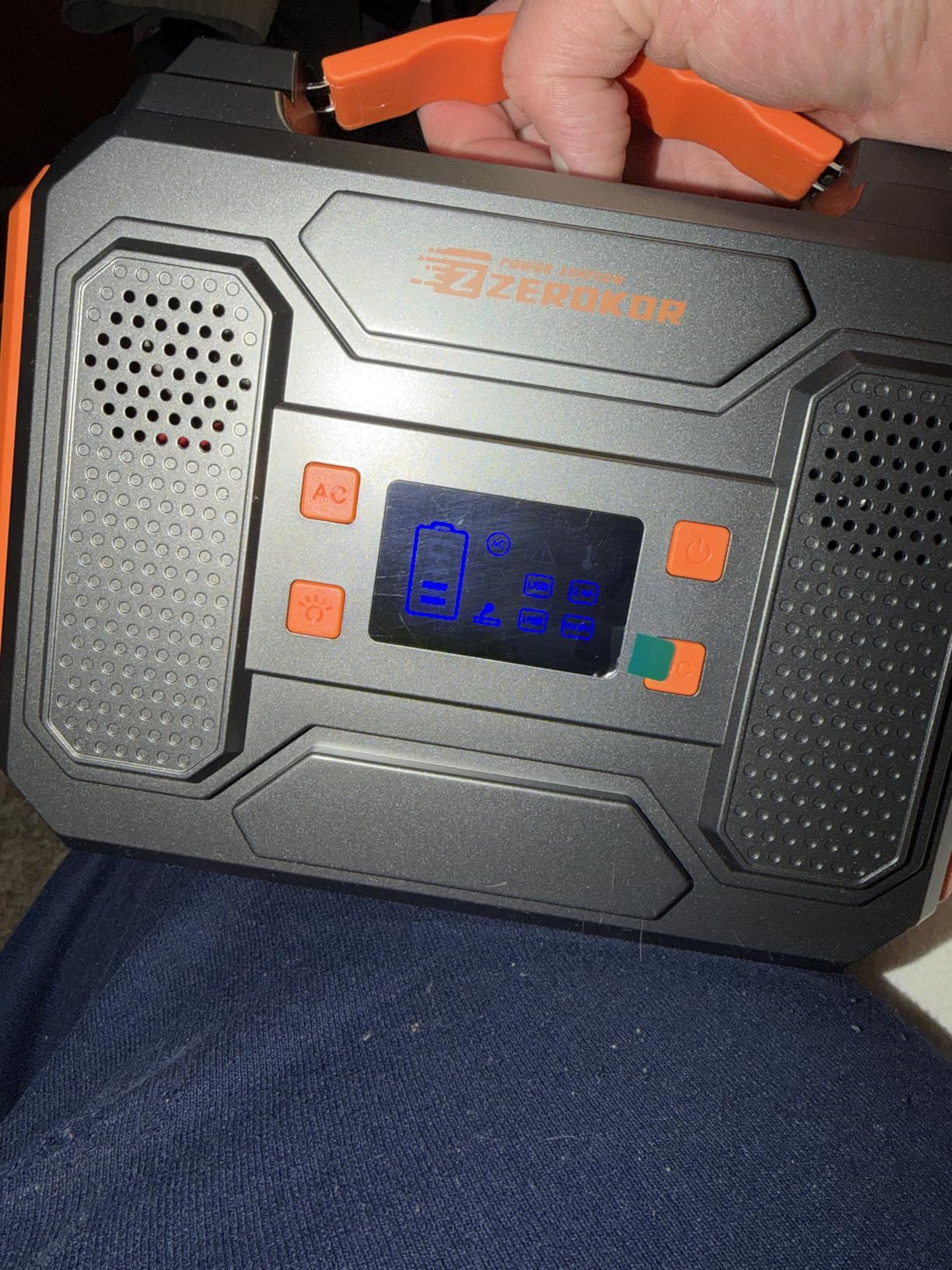 Portable Solar Generator, 300W Portable Power Station with Foldable 60W Solar Panel, 110V Pure Sine Wave 280Wh Battery Power Pack with USB DC AC Outlet for Camping Smart Devices RV Van Outdoor-Orange customer photo 1