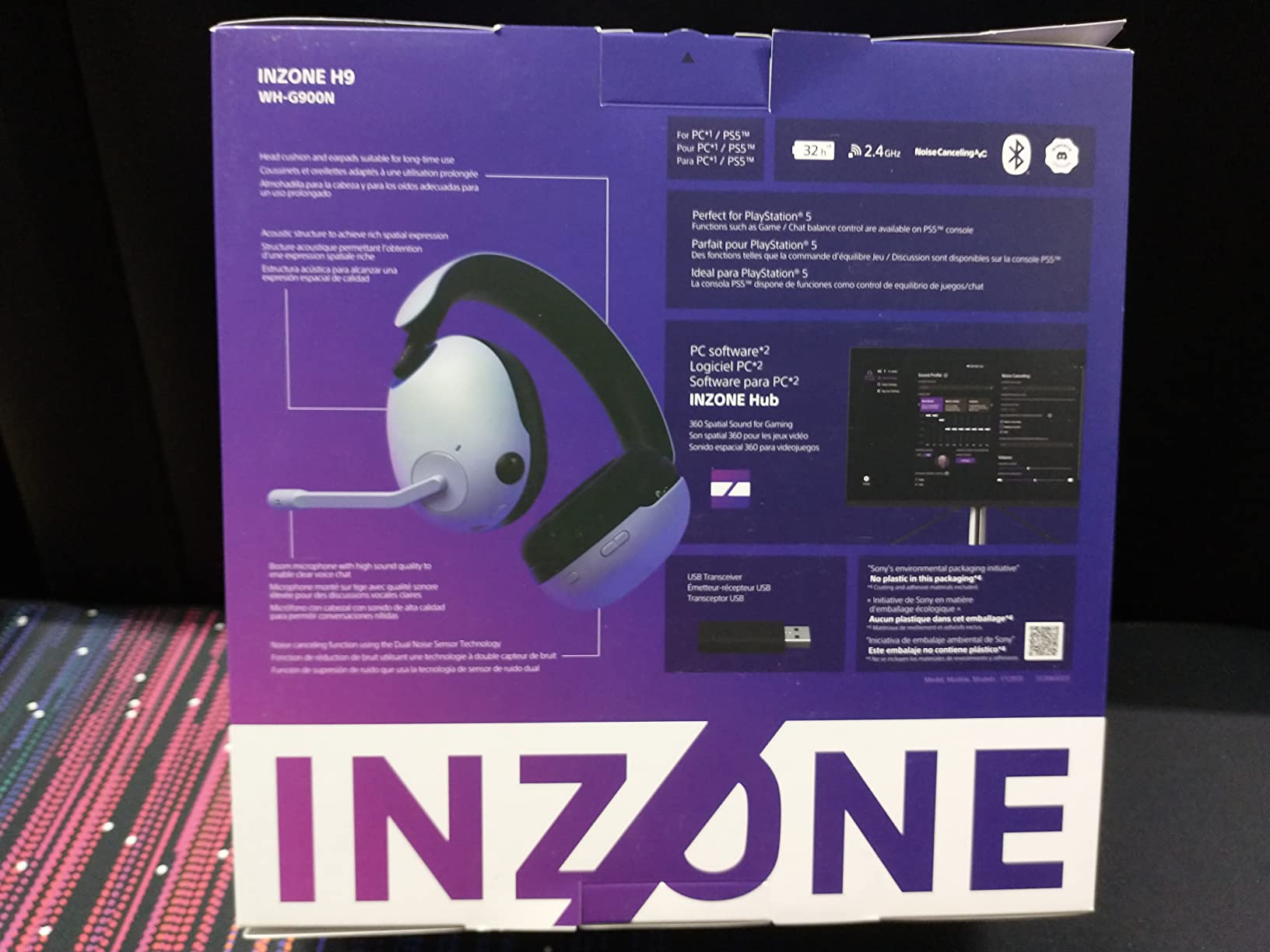 Sony INZONE H9 Gaming Headset, Wireless Noise Canceling Bluetooth Headset with Microphone, 360 Spatial Sound, for PC and PS5 (WH-G900N), Black customer photo 2