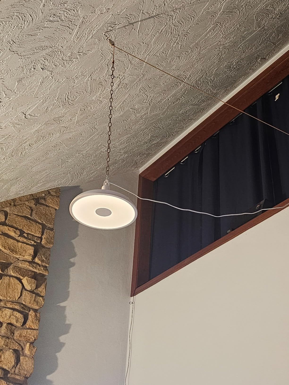 HOREVO Plug-in Pendant Light with Remote Control, Bluetooth Speaker, and Color Changing LED 8.7