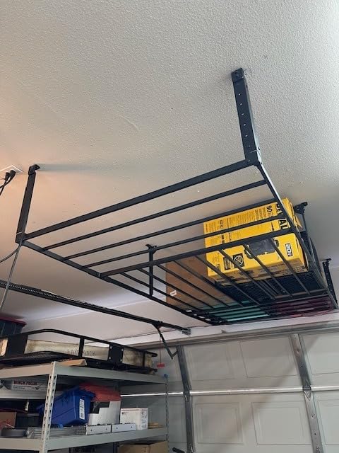 StoreYourBoard 4 x 8 Overhead Garage Storage Rack, Ceiling Shelf Overhead Organization, Heavy Duty Steel Platform Holds 700 lbs, 96 in. x 48 in. x 40 in. customer photo 1