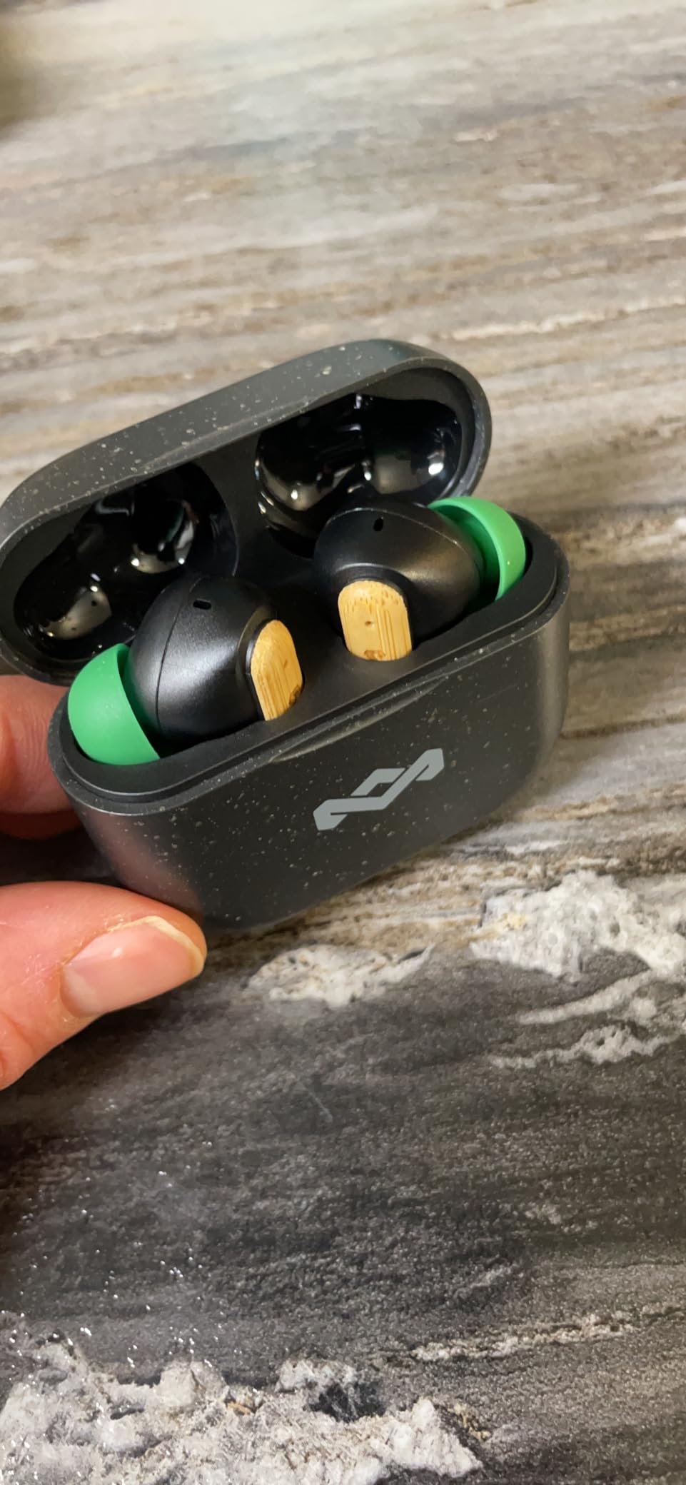 House of Marley Little Bird True Wireless Earbuds, Touch Controls, Built-in Mic, 24 Hours Playtime with Case, USB-C Quick Charge, Sustainable Materials, Movie and Gaming Mode, Cream customer photo 2
