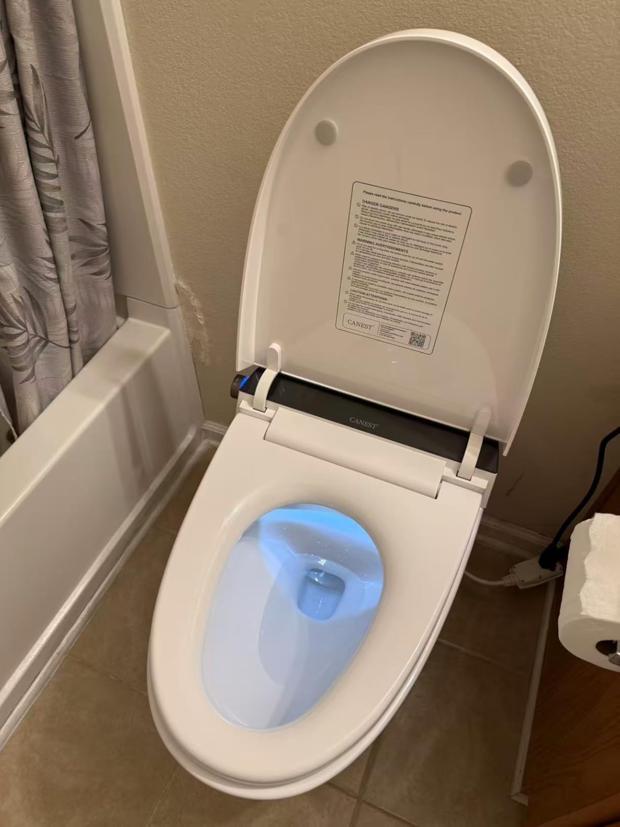CANEST Smart Toilet, Smart Toilet with Bidet Built in, ADA Comfort Height, Intelligent Temp Control, Foot Sensor Operation, Warm Water, Heated Seat, Air Dryer, Digital Display (TC-100GE) customer photo 2