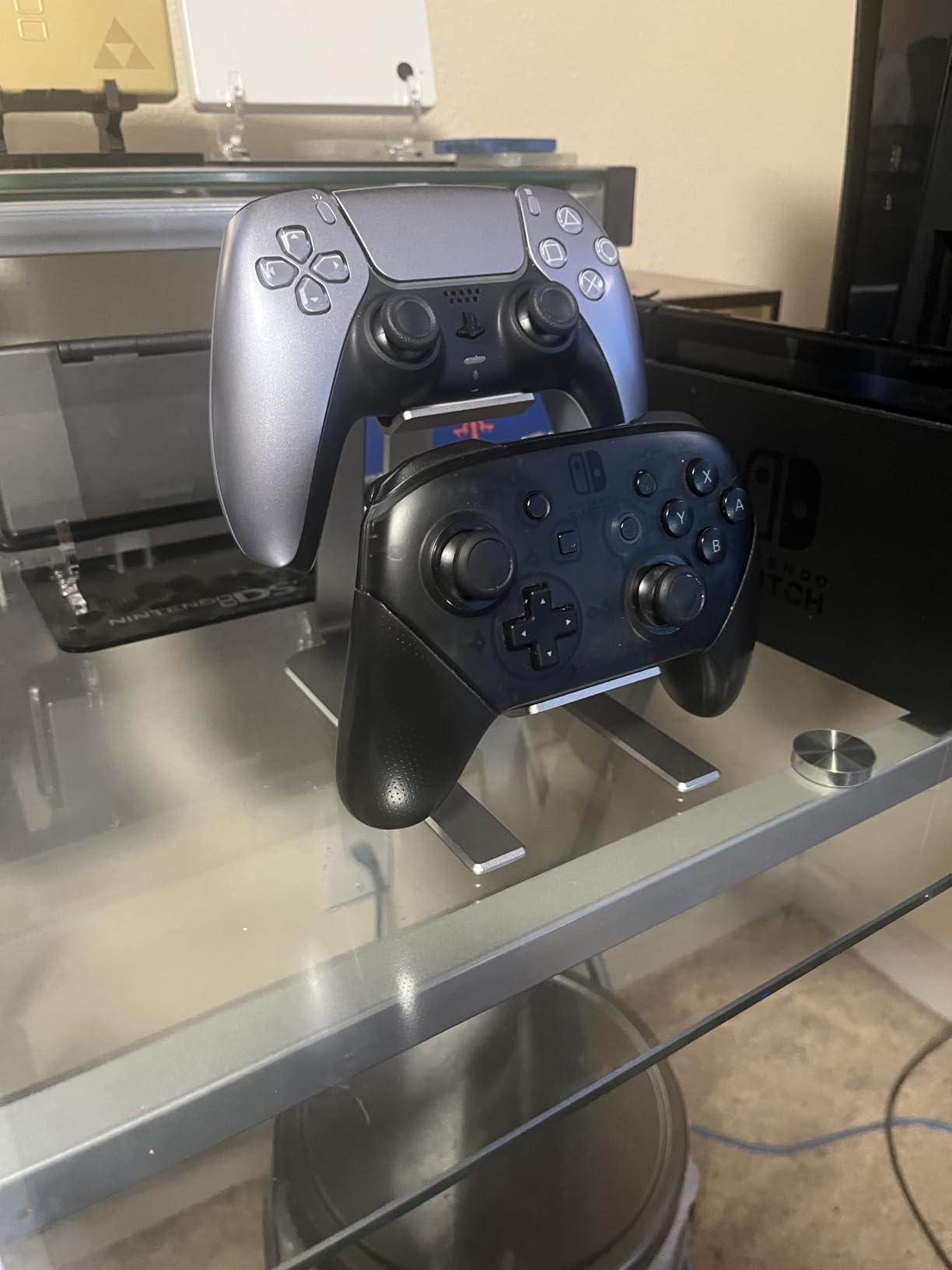 Controller Holder - 2 Tier Universal Aluminum Display Stand Accessories PC Gaming Desk Decor Stuff Gamer Gifts for Xbox Series X S, Elite 2, PS5, PS4, PS3, Switch Pro and Almost All Controller customer photo 1