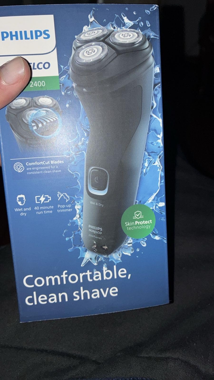 Philips Norelco Shaver 2400 Series, Wet and Dry Electric Shaver, Pop-up Trimmer, P-Cap, Deep Black, Model X3001/90 customer photo 1