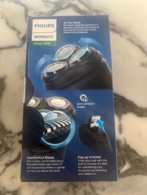 Philips Norelco Shaver 2400 Series, Wet and Dry Electric Shaver, Pop-up Trimmer, P-Cap, Deep Black, Model X3001/90 customer photo 2