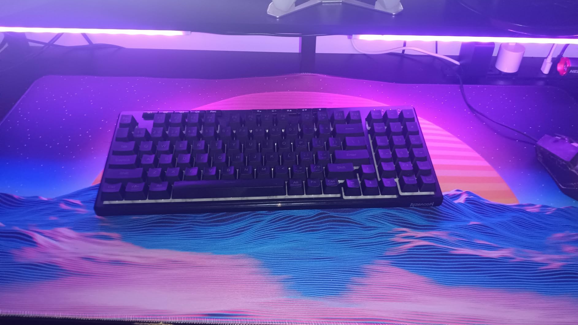 Retro Neon Fantasy Mouse Pad Desk Mat XXL Large 31.5x15.7in Gaming Keyboard & Mouse Pad Nostalgic Digital Art Office Desk Decor customer photo 1