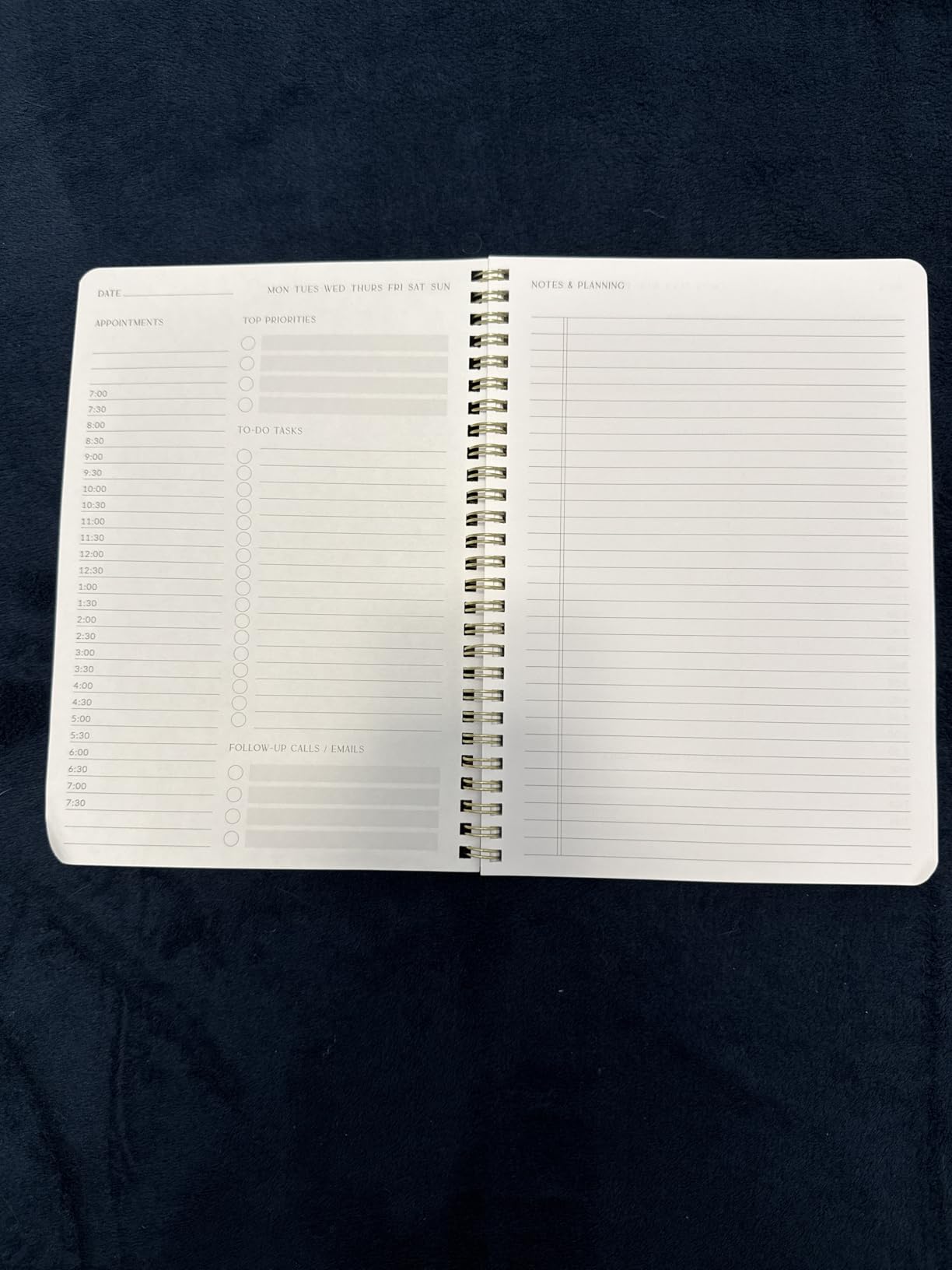 ZICOTO Beautiful Daily Planner And Notebook With Hourly Schedule - Aesthetic Spiral To do List Notepad to Easily Organize Your Work Tasks And Appointments - The Perfect Office Supplies For Women customer photo 1