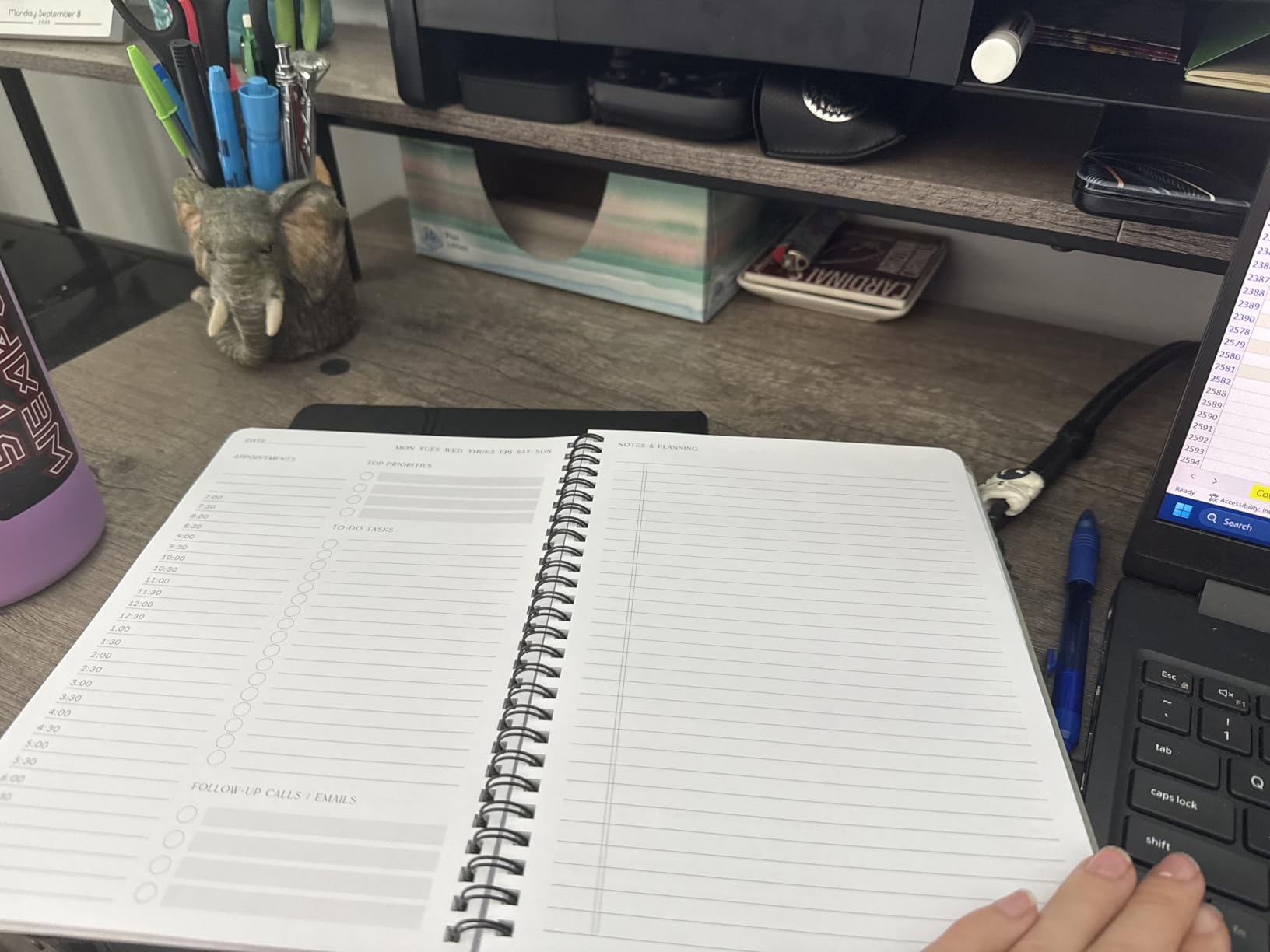 ZICOTO Beautiful Daily Planner And Notebook With Hourly Schedule - Aesthetic Spiral To do List Notepad to Easily Organize Your Work Tasks And Appointments - The Perfect Office Supplies For Women customer photo 2