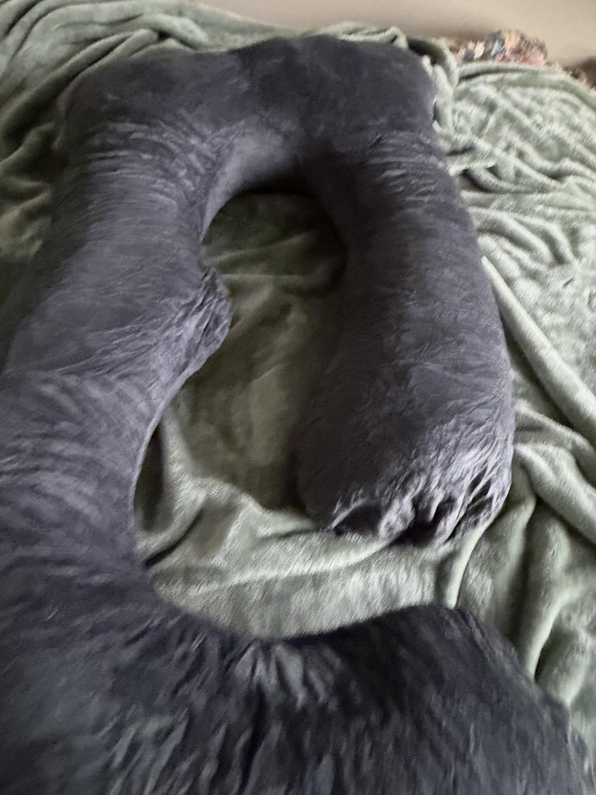 ALLOPERA Pregnancy Pillow, Full Body 57 Inch Maternity Pillow with Removable Washable Cover - Sleep Support for Legs, Back, Neck, Shoulder, HIPS, Belly for Pregnent Women, Black Grey Velvet Cover customer photo 1