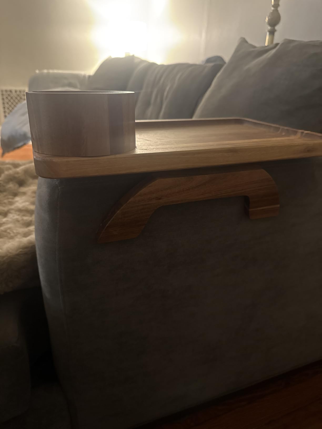 Nnewvante Couch Cup Holder Tray, 3 in 1 Large 15.36