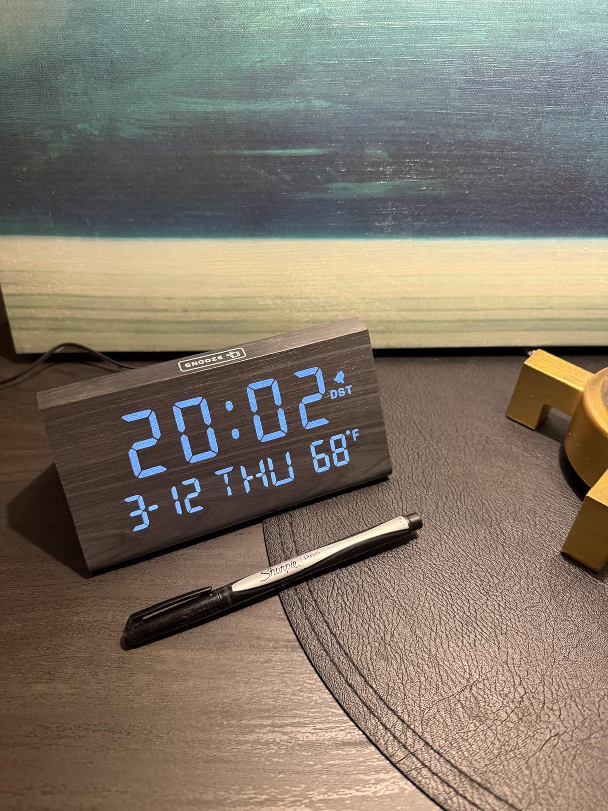 DreamSky Digital Clock with Date and Day of Week - Large Calendar Clock for Seniors Elderly, Loud Alarm Clock for Bedroom Desk, Backlight Dimmer, Adjustable Volume, USB Port, Auto DST, Battery Backup customer photo 2