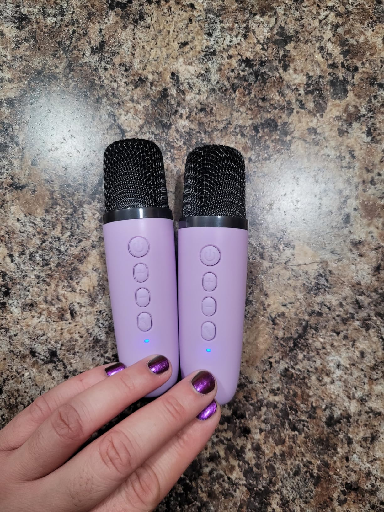 Mini Karaoke Machine, Portable Bluetooth Speaker with 2 Wireless Microphones | 360° Surround Sound, 5 Voice Effects, Bluetooth 5.0, LED Lights, TF/USB/AUX, For Kids and Adults, Family Home Party and Gifts customer photo 2