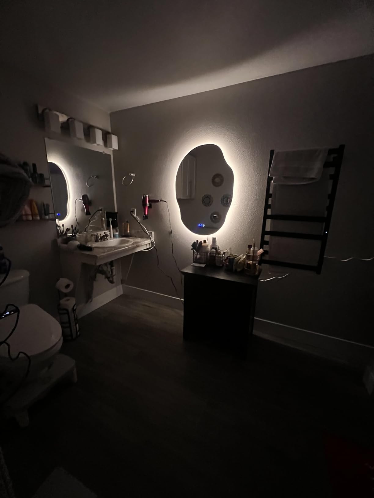 Towel Warmer,Stainless Steel Towel Warmer Rack for Bathroom -10 Bars Wall Mounted Towel Heater with Intelligent Touch Screen Timer, Hard Wired/Plug-in, Black customer photo 1