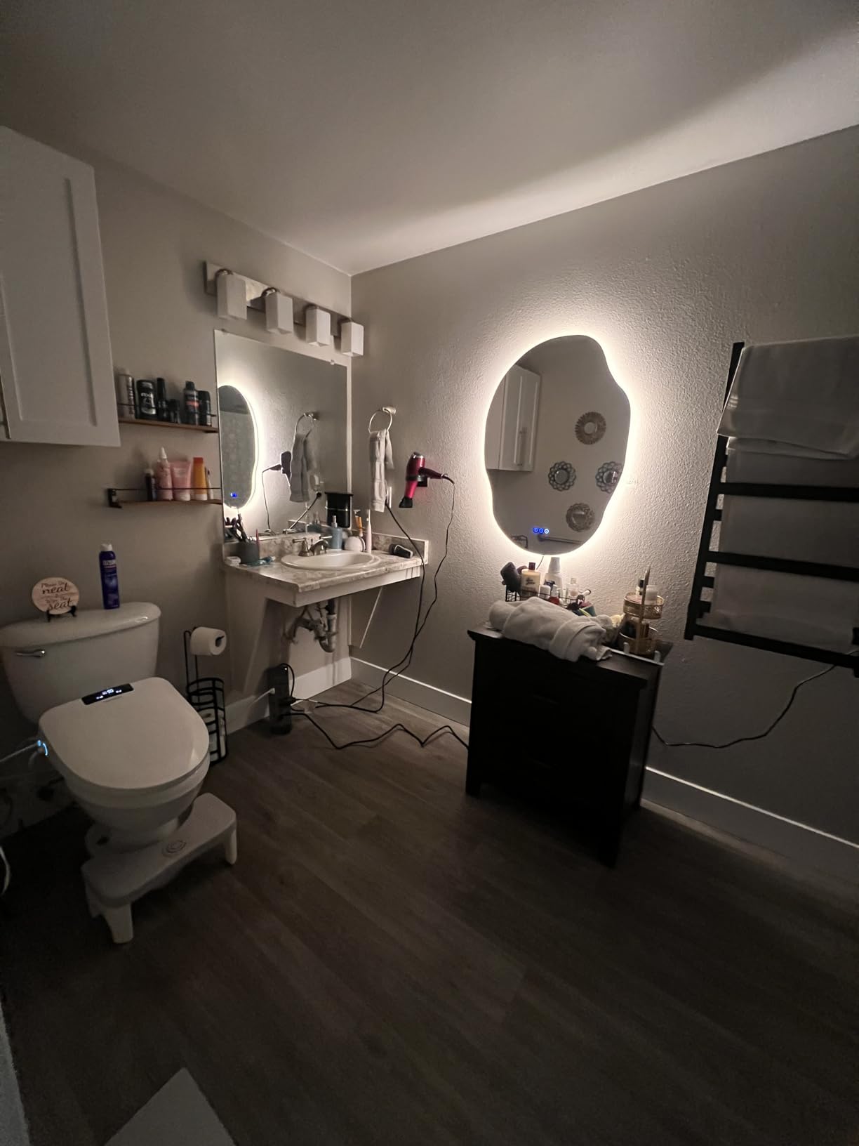 Towel Warmer,Stainless Steel Towel Warmer Rack for Bathroom -10 Bars Wall Mounted Towel Heater with Intelligent Touch Screen Timer, Hard Wired/Plug-in, Black customer photo 2