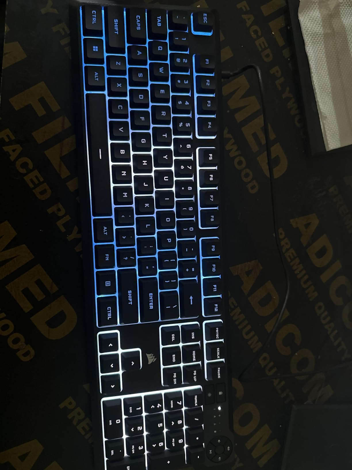 Corsair K55 CORE RGB Membrane Wired Gaming Keyboard - QWERTY US Layout - Quiet, Responsive Switches - Spill Resistance - Ten-Zone RGB - Media Keys - iCUE Compatible - PC, Mac - Black customer photo 2