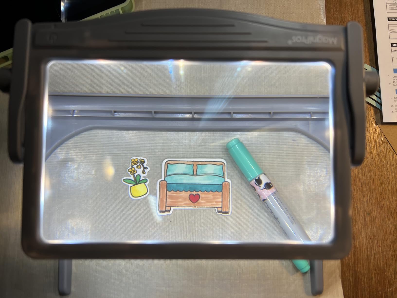 MAGNIPROS 5X Large LED Full Page Magnifying Glass w/Collapsible Hands-Free Stand & 3 Color Light Modes to Reduce Eye Strain-Ideal Reading Small Prints, Crafting, Low Vision & Seniors customer photo 1