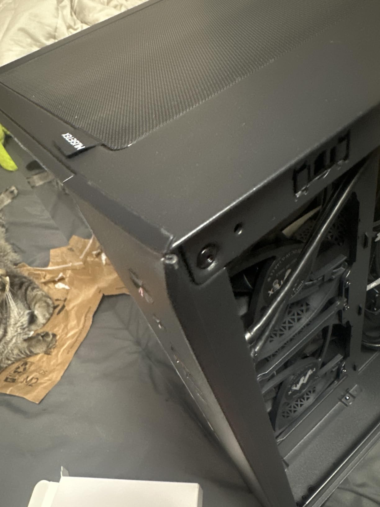 MUSETEX ATX PC Case, 3 x 120mm Fans Pre-Installed, 360MM RAD Support, 270° Full View Tempered Glass Gaming PC Case with Type-C, Mid Tower ATX Computer Case, Black, Y6 customer photo 1