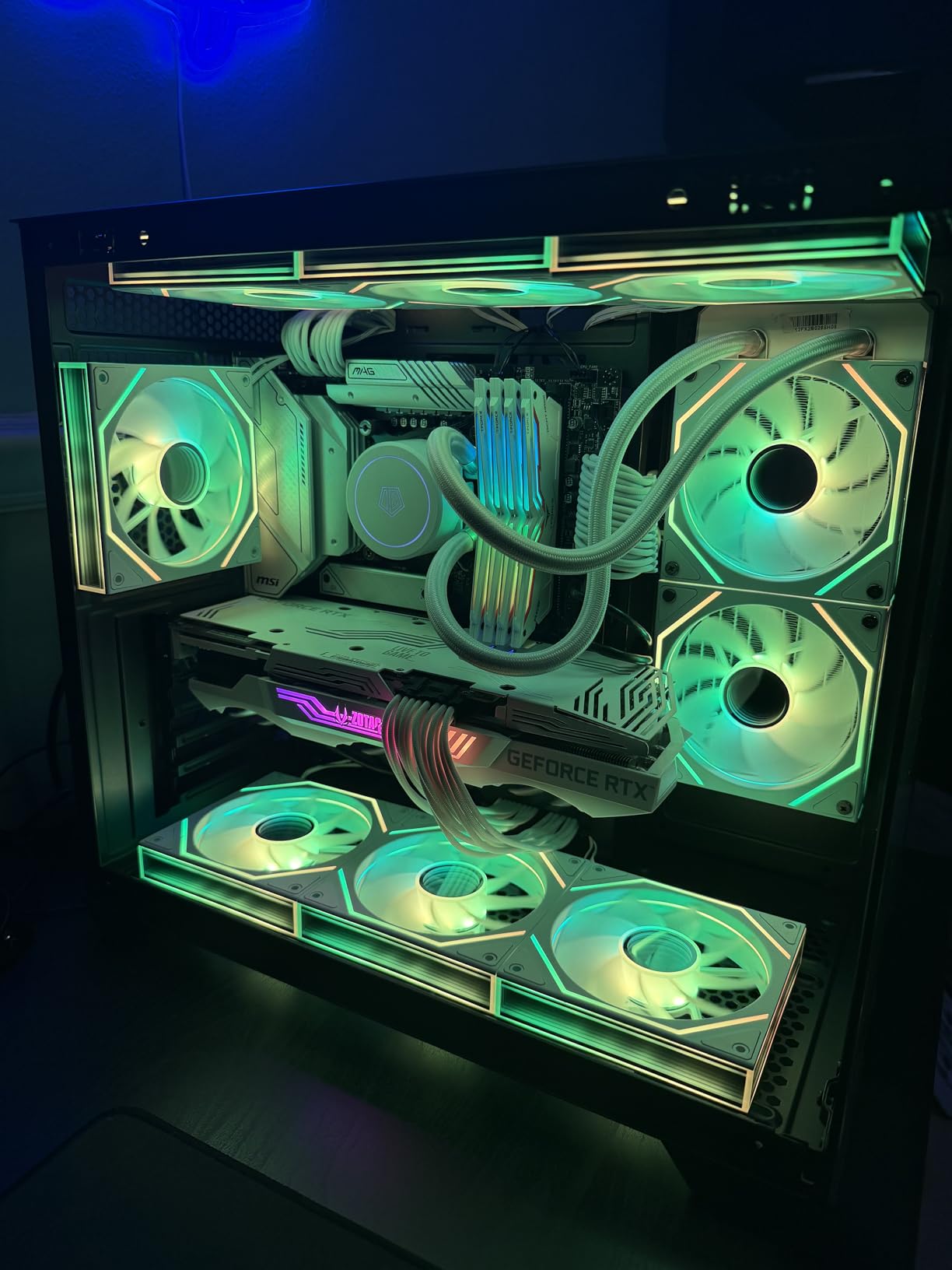 MUSETEX ATX PC Case, 3 x 120mm Fans Pre-Installed, 360MM RAD Support, 270° Full View Tempered Glass Gaming PC Case with Type-C, Mid Tower ATX Computer Case, Black, Y6 customer photo 2