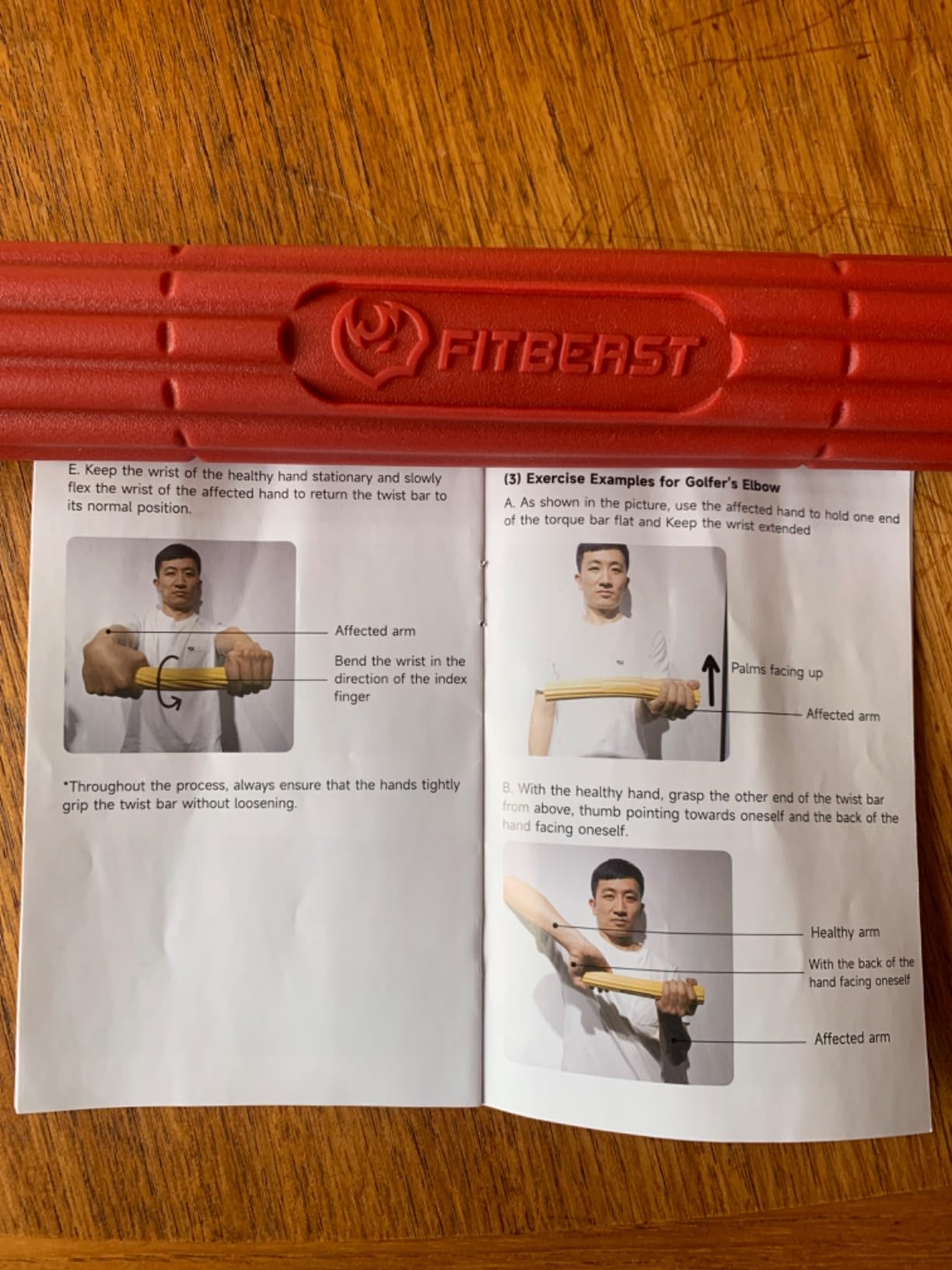 FitBeast Flex Therapy Bar, Tennis Elbow Therapy Bar - Ideal for Relieve Tendonitis Pain & Improve Grip Strength, Fitness Resistance Bar for Golfers Elbow & Tendinitis, Twist Bar for Physical Therapy customer photo 1