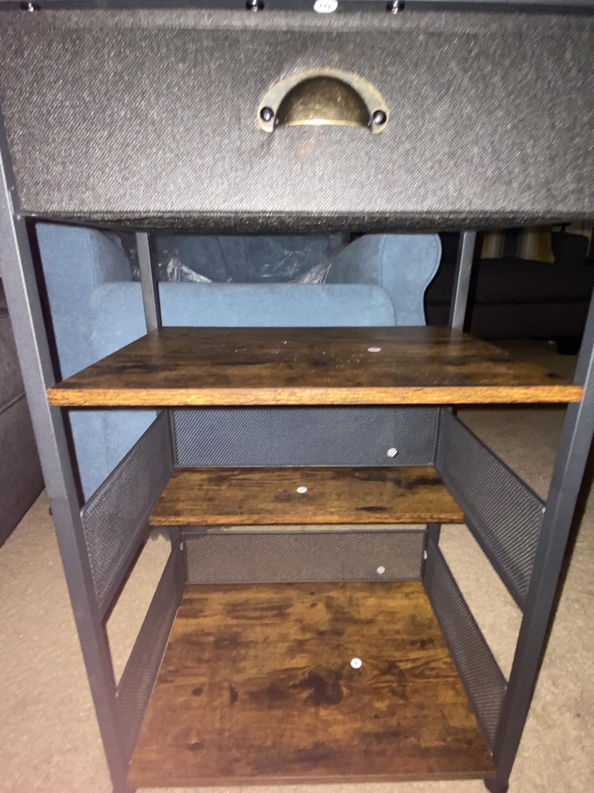 4-Tier AV Media Stand with Drawer, Video Game Console Shelf with 2 Hooks, Audio Rack Tower Perfect for/Xbox/ PS5/Switch/Game Consoles/DVD/Record Player/Projector/Sky Box/TV Accessories customer photo 2