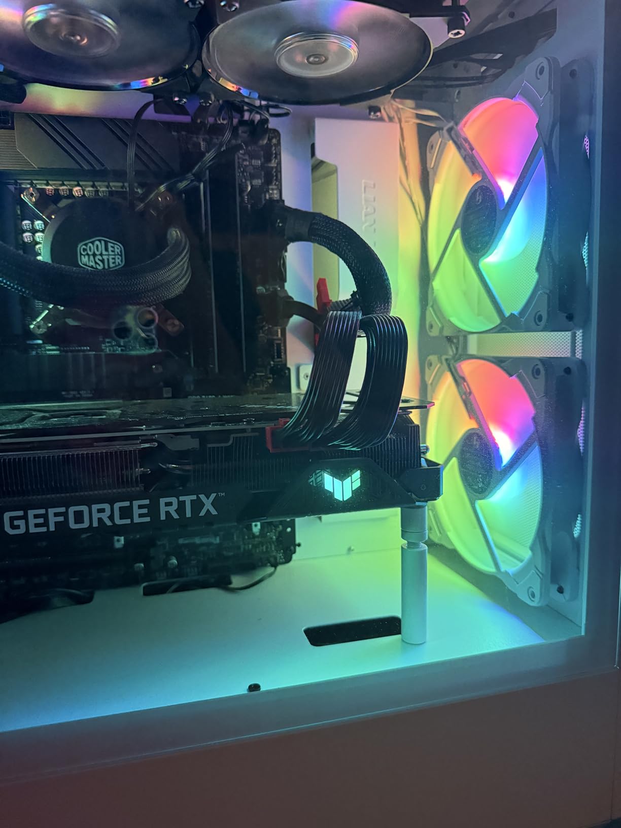 GPU Support Bracket White, Graphics Card Support, GPU Bracket Brace, Video Card Sag Holder Bracket with Magnet, GPU Stand, Adjustable Anti Sag GPU Stand Aluminum 72-125mm White customer photo 1