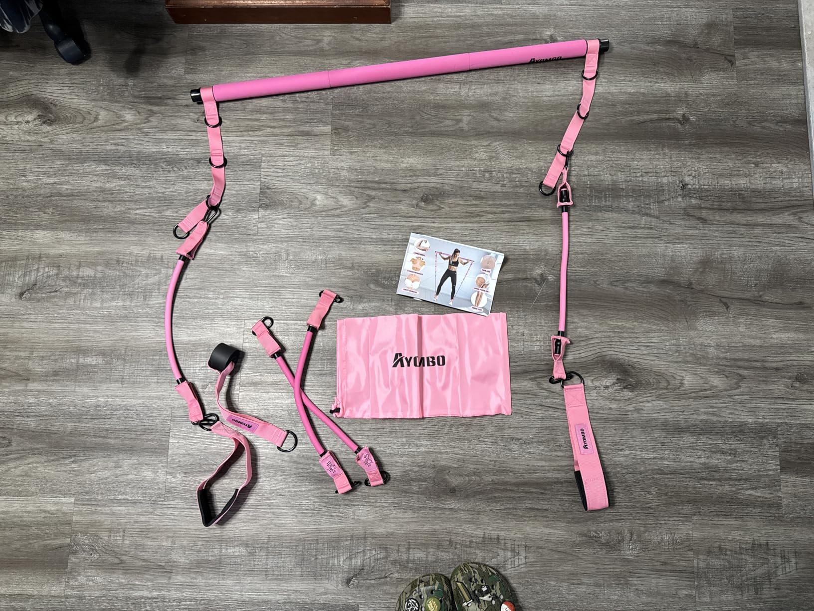 Pilates Bar Kit with Resistance Bands, Pilates Workout Equipment for Legs, Hip, Waist, Arm, Squats Exercise Equipment for Home Workouts, Adjustable 3-Section Pilates Bar Kit for Women & Men customer photo 2
