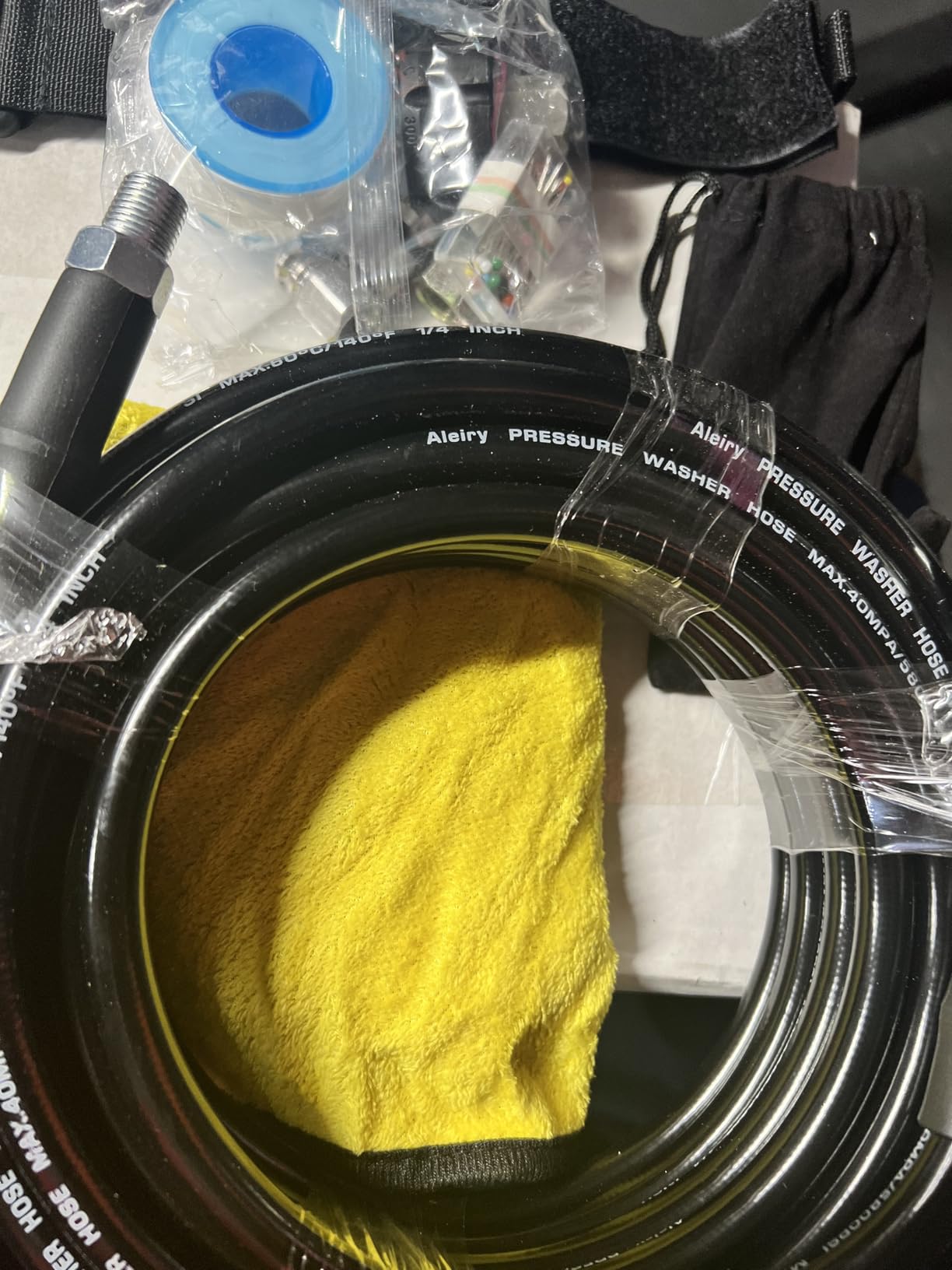 Sewer Jetter Kit for Pressure Washer,Water Jet Drain Cleaning Hose with Corner Rotating Button Spring Nose 1/4