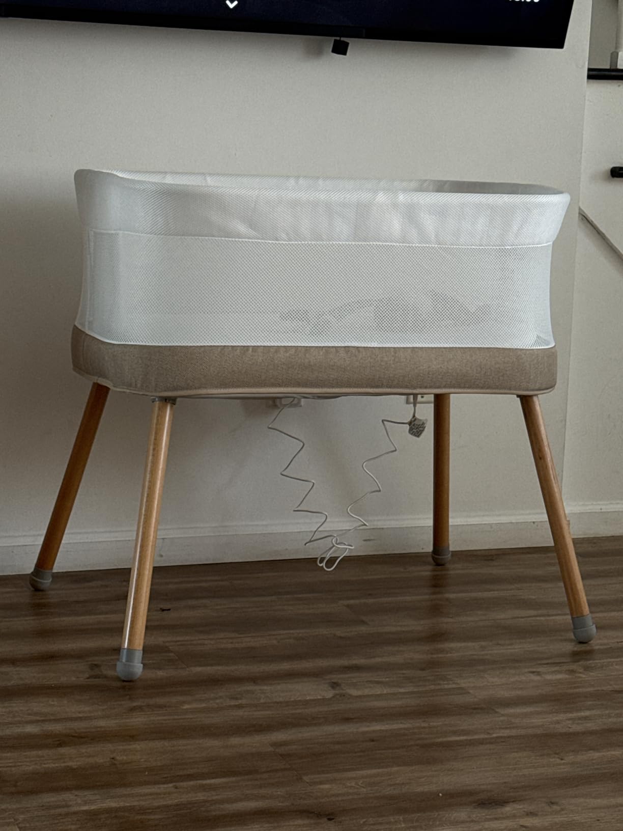 Automatic Rocking Bassinet, Electric Baby Bassinet with Automatic Rocking Motions and Soothing White Noise, Bedside Crib for Baby 0-6 Months, Self-Rocking Sleeper, Brownish-Yellow customer photo 1