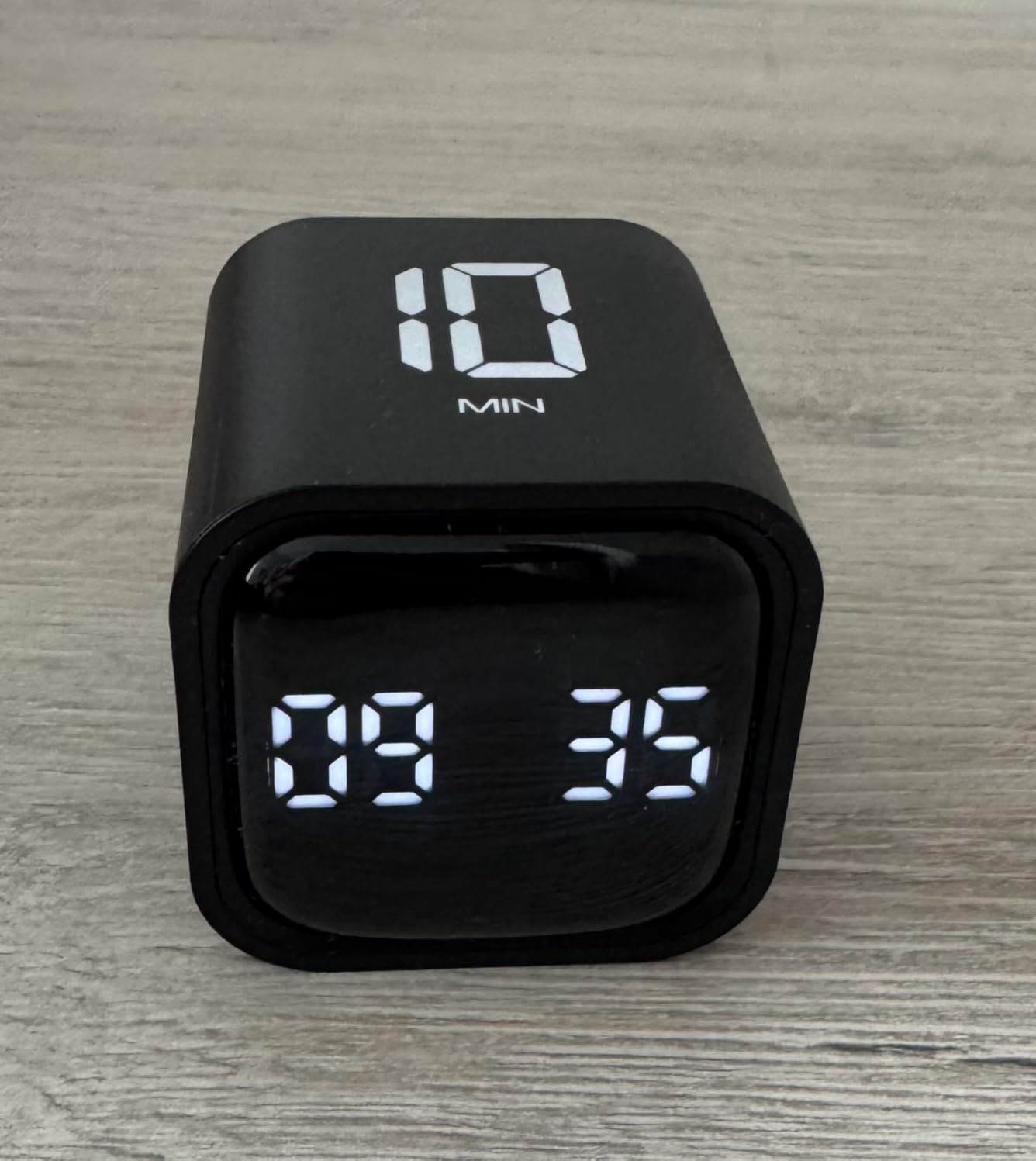 Digital Cube Pomodoro Timer Desk Rechargeable Productivity Timer 5/10/30/60min & Custom Countdown, Vibration & Adjustable Sound Alarm,for Task Work Kitchen ADHD Kids Studying (Black) customer photo 1