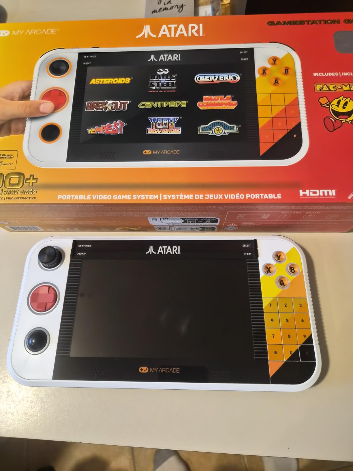 My Arcade Atari Gamestation Go: 200+ Preloaded Retro Games, Includes PACMAN, Rechargeable Battery, Wi-Fi, Smartglow, 7 Inch Display, Atari 2600, Connects to TV via HDMI customer photo 2