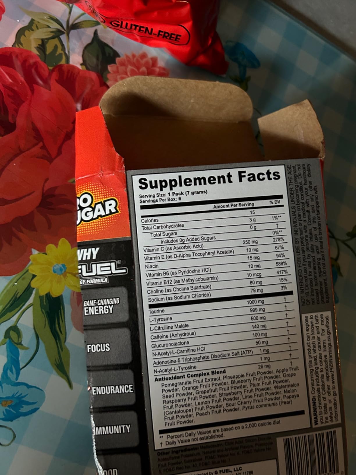 G Fuel Sage Mode Energy Powder Packets, Sugar Free, Clean Caffeine Focus Supplement, Water Mix, Pomelo Fruit + Peaches Flavor, Focus Amino, Vitamin + Antioxidants Blend - 6 Stick Pack, 0.25 oz customer photo 1