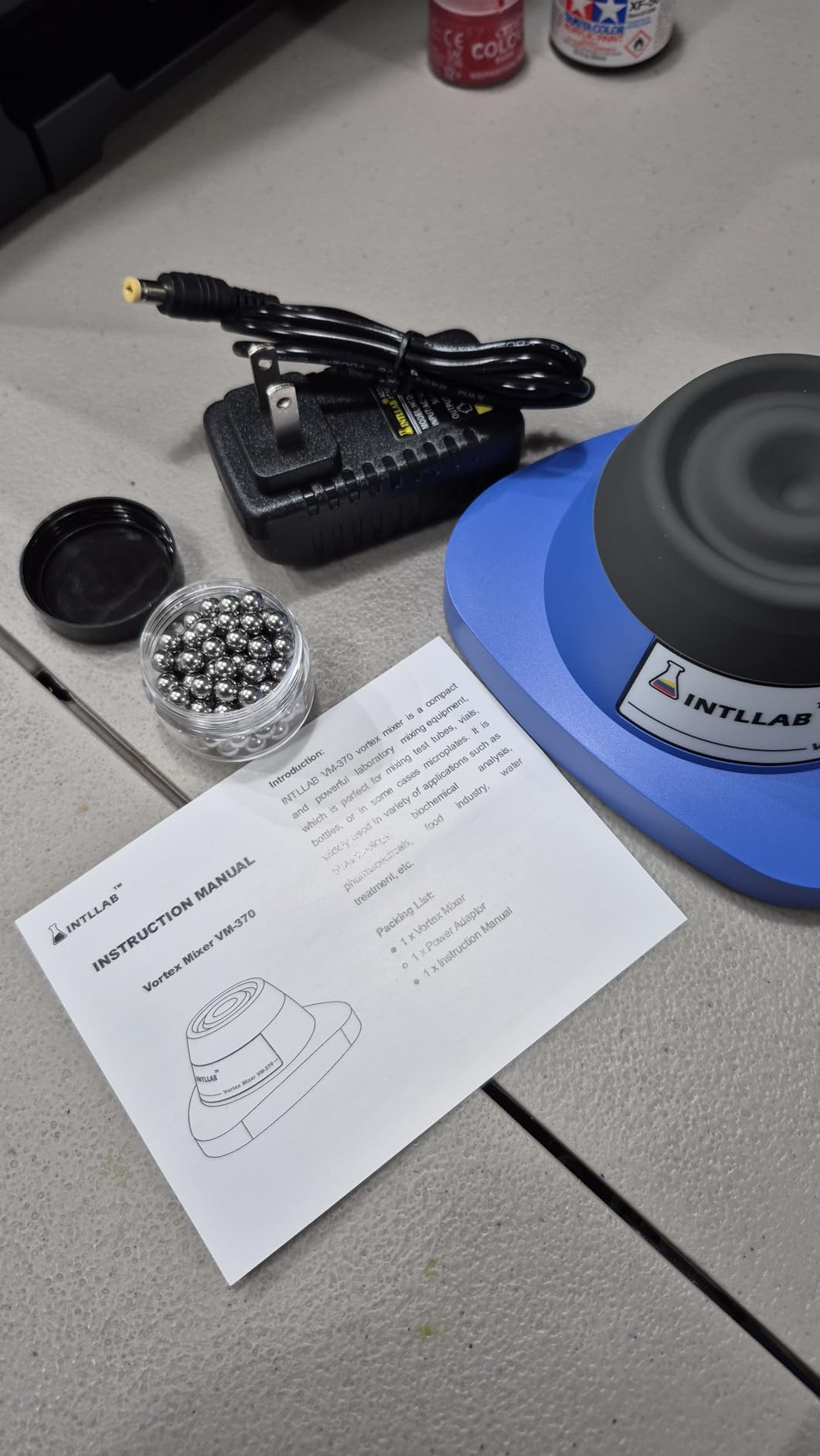 Mini Vortex Mixer with Touch Function, Lab Mixing, Nail Polish,Eyelash Adhesives and Acrylic Paints Mixing, Lab Vortexer for Tubes,Include 120 pcs Stainless Steel Mixing Balls customer photo 2