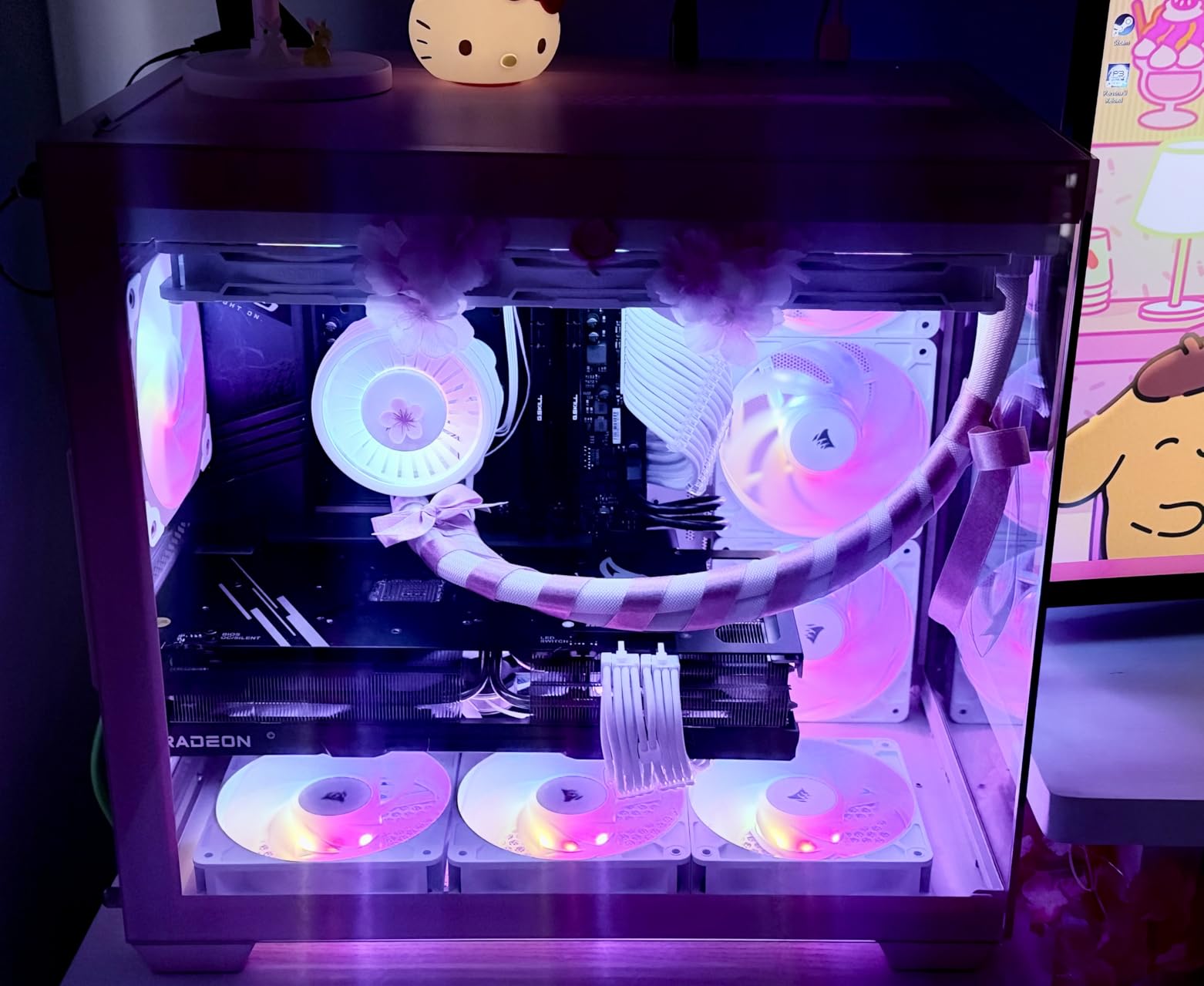 Vetroo AL900 ATX PC Case with 270° Full View Tempered Glass, Pre-Installed ARGB & PWM FDB Fan, Supports 360mm Radiator & 10 Fans, Type-C Ready, for 50 Series GPUs (Black) customer photo 1