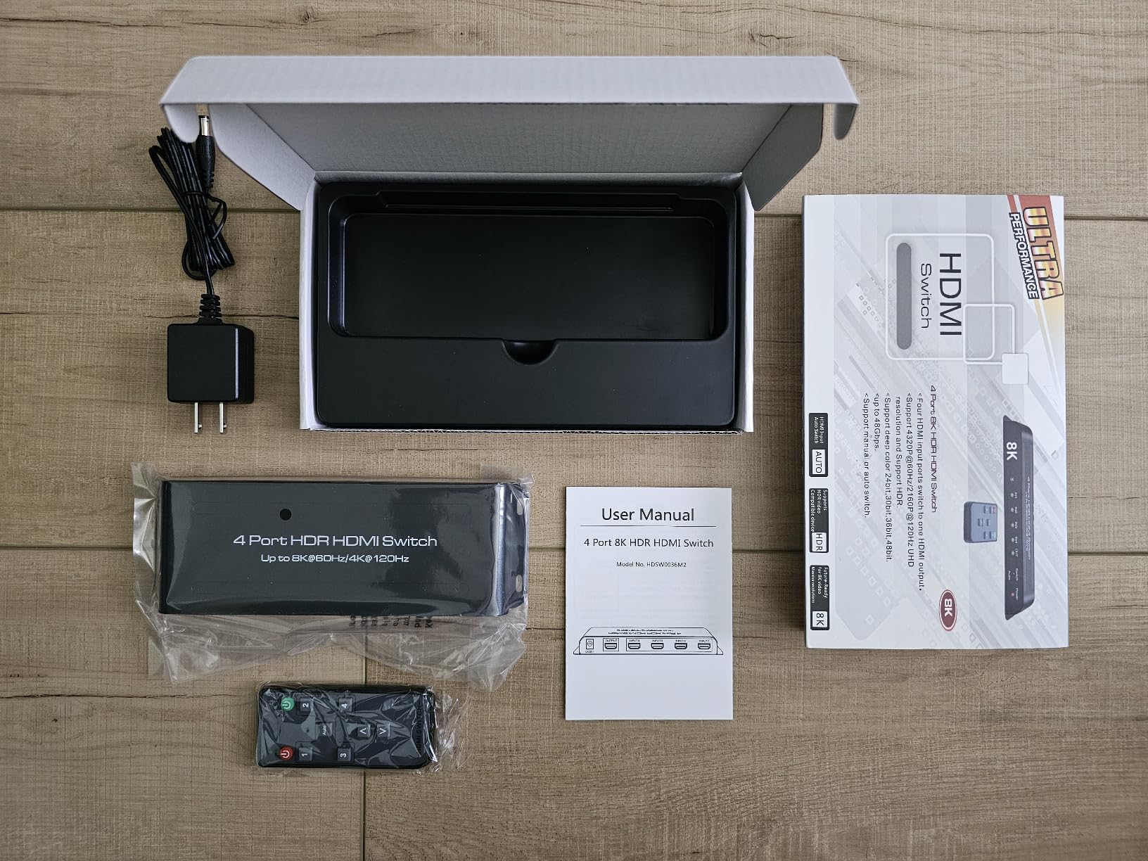 SkycropHD HDMI 2.1 Switch 8K@60Hz 4K@120Hz 4 in 1 Out HDMI Auto Switcher with Remote Support 48Gbps, HDR10+, HDCP2.3, Dolby Vision/Atmos and CEC customer photo 1