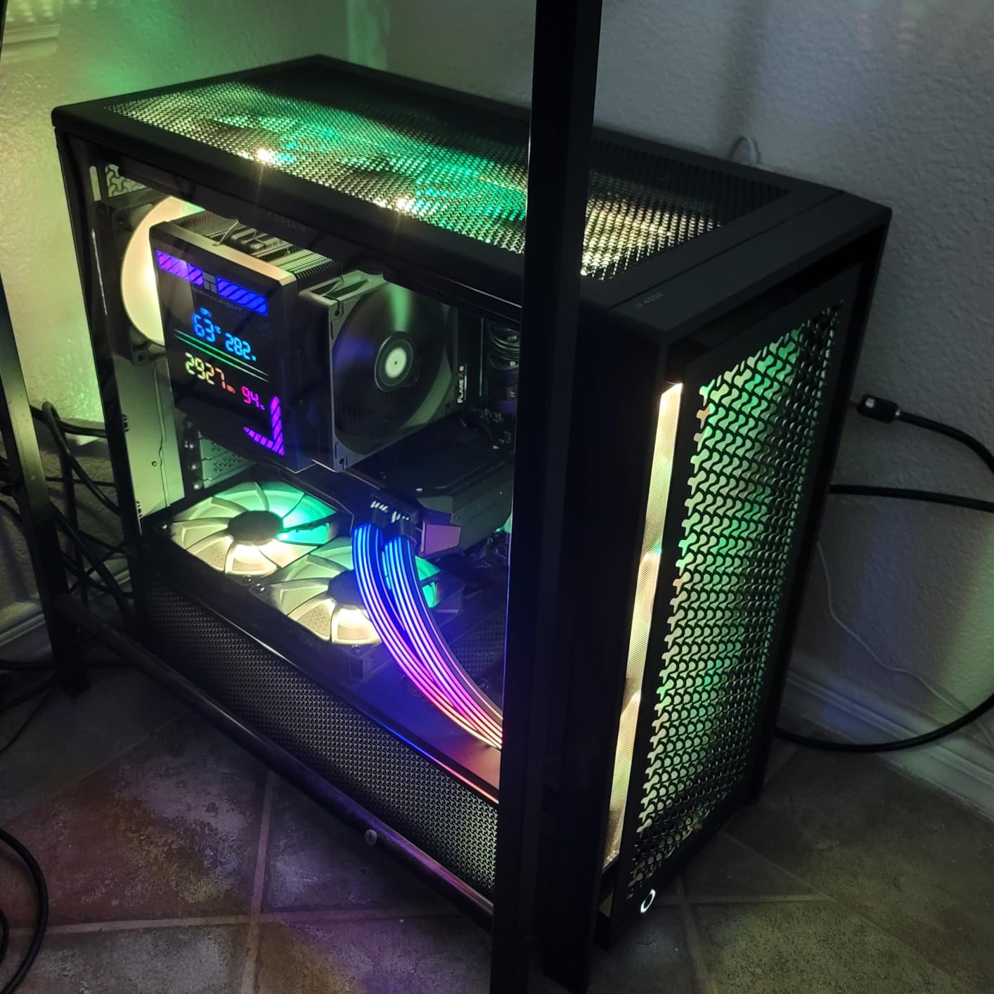 Sirlyr RGB 8 Pin PCIE Cable,Bright ARGB GPU Cables Extension for RTX 3060 4060 4070 Radeon RX 6600 580 Graphics Card Power Supply 5V3Pin PC Case Accessory Black customer photo 1