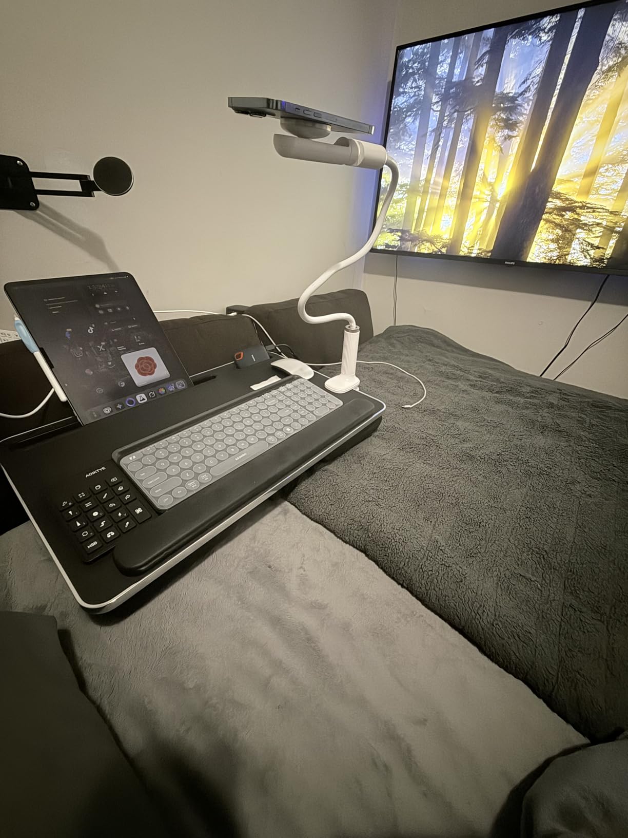 FoldWise 2-in-1 Lap & Bed Desk with Soft Cushions - Adjustable Height & Angle, Foldable Laptop Stand for Bed & Couch - Wrist Rest, iPad Holder, Stopper & Non-Slip Leather - Bed Table for Adults & Kids customer photo 2