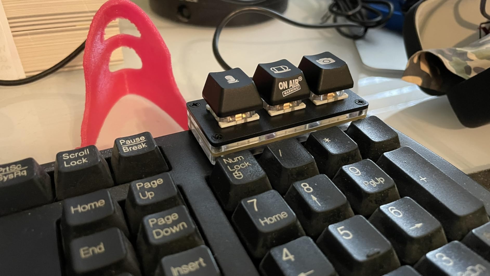 Mute Button USB Microphone, Cam Control Buttons, One-Touch, Mute Button with LED Indicator, PC Mic Mute Switch, Free Software Download for Online Calls/Class/Recording Video customer photo 2