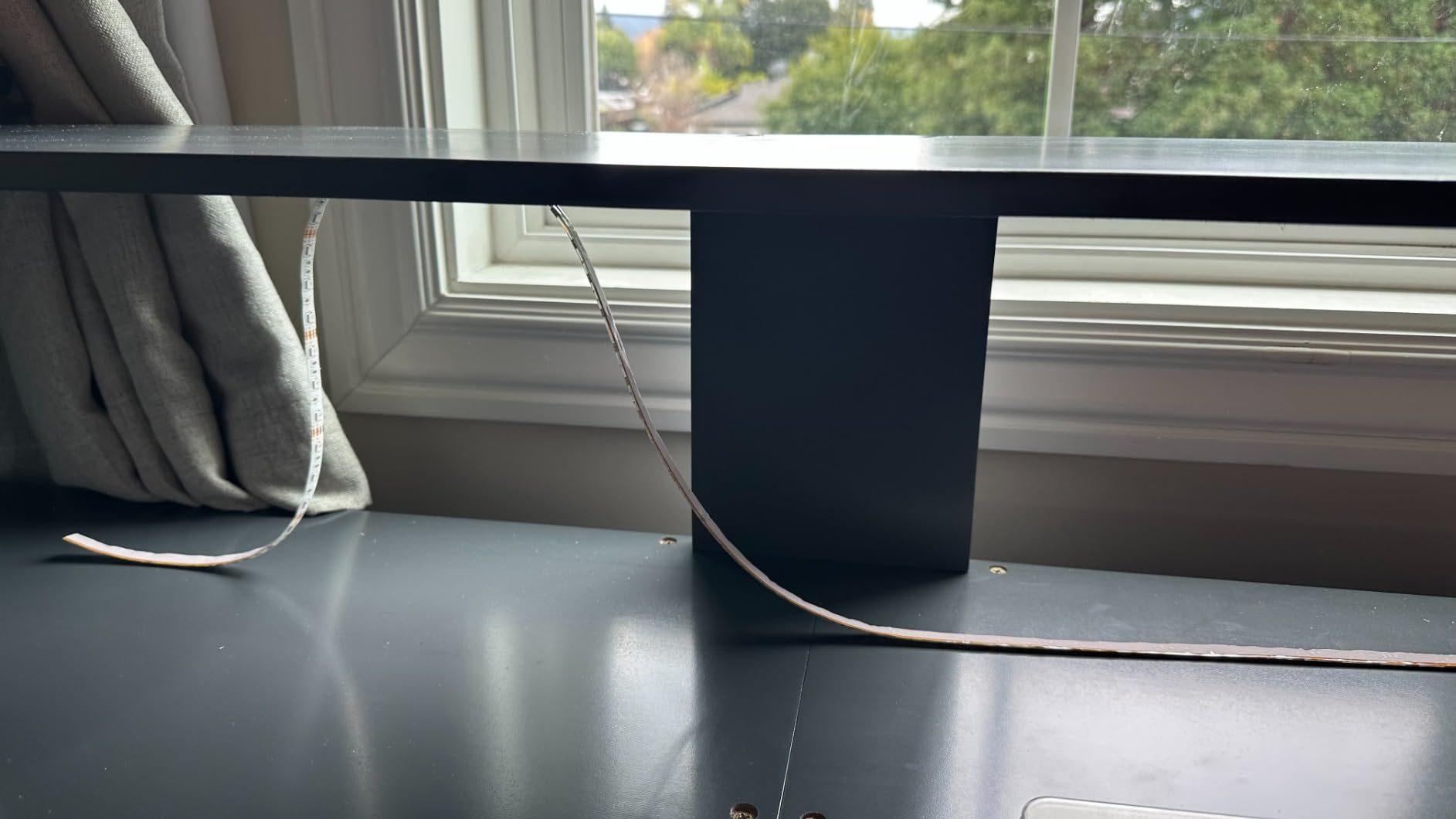 Polibi Twin Size Gaming Loft Bed with Desk, LED and Charging Station, Wood Loft Bed Frame with Multi-Storage Shelves, Dark Gray customer photo 2