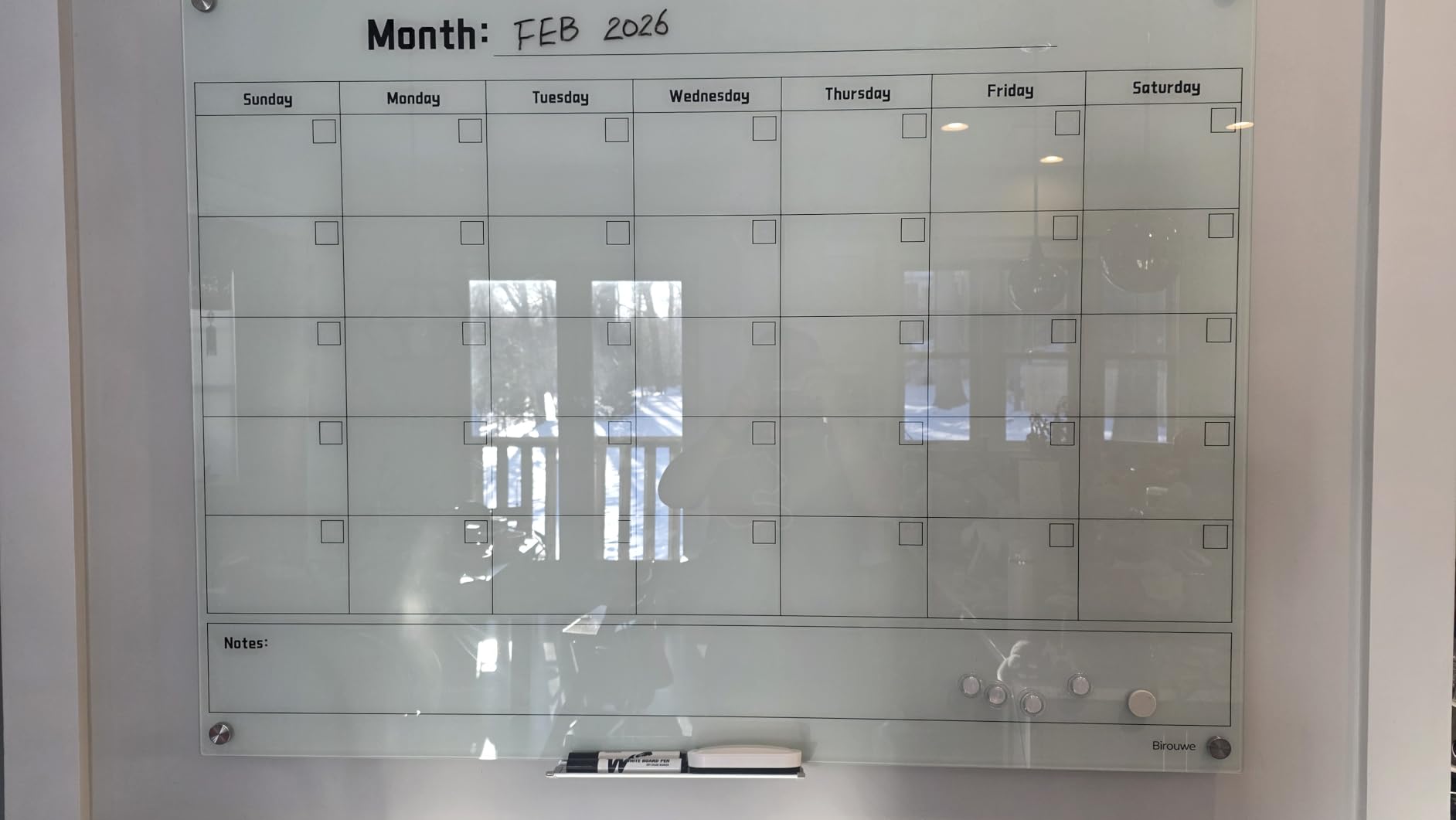 Magnetic Glass Whiteboard - Glass Dry Erase Board 48